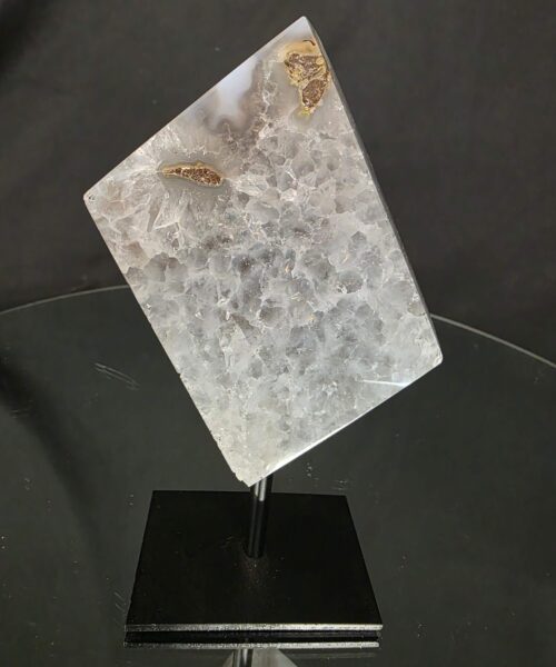 Luxury Natural Agate Cube 9 on Metal Stand 501g H15xW7xD5cm - Image 3