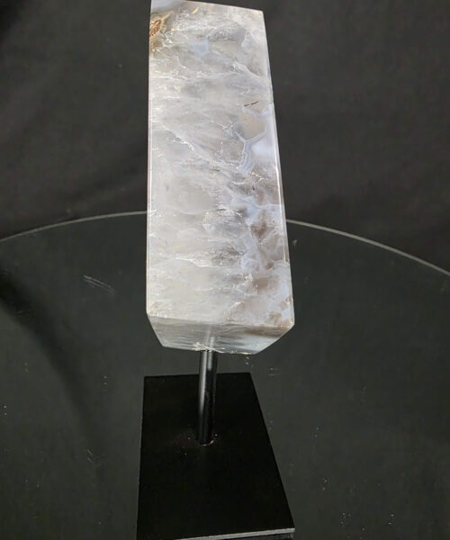 Luxury Natural Agate Cube 9 on Metal Stand 501g H15xW7xD5cm - Image 4