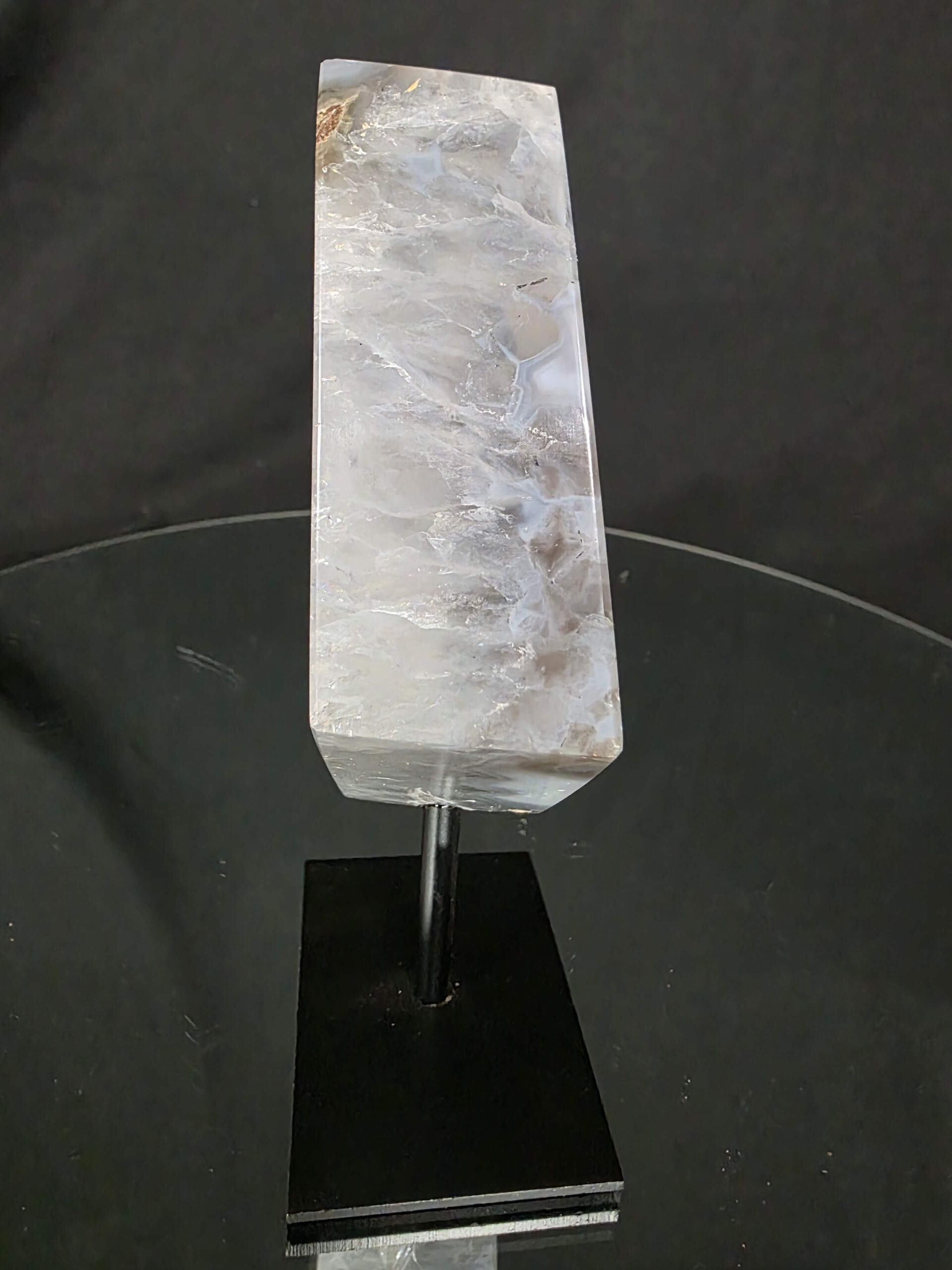 Luxury Natural Agate Cube 9 on Metal Stand 501g H15xW7xD5cm - Image 4