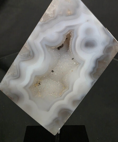 Luxury Natural Agate Cube 9 on Metal Stand 501g H15xW7xD5cm - Image 5