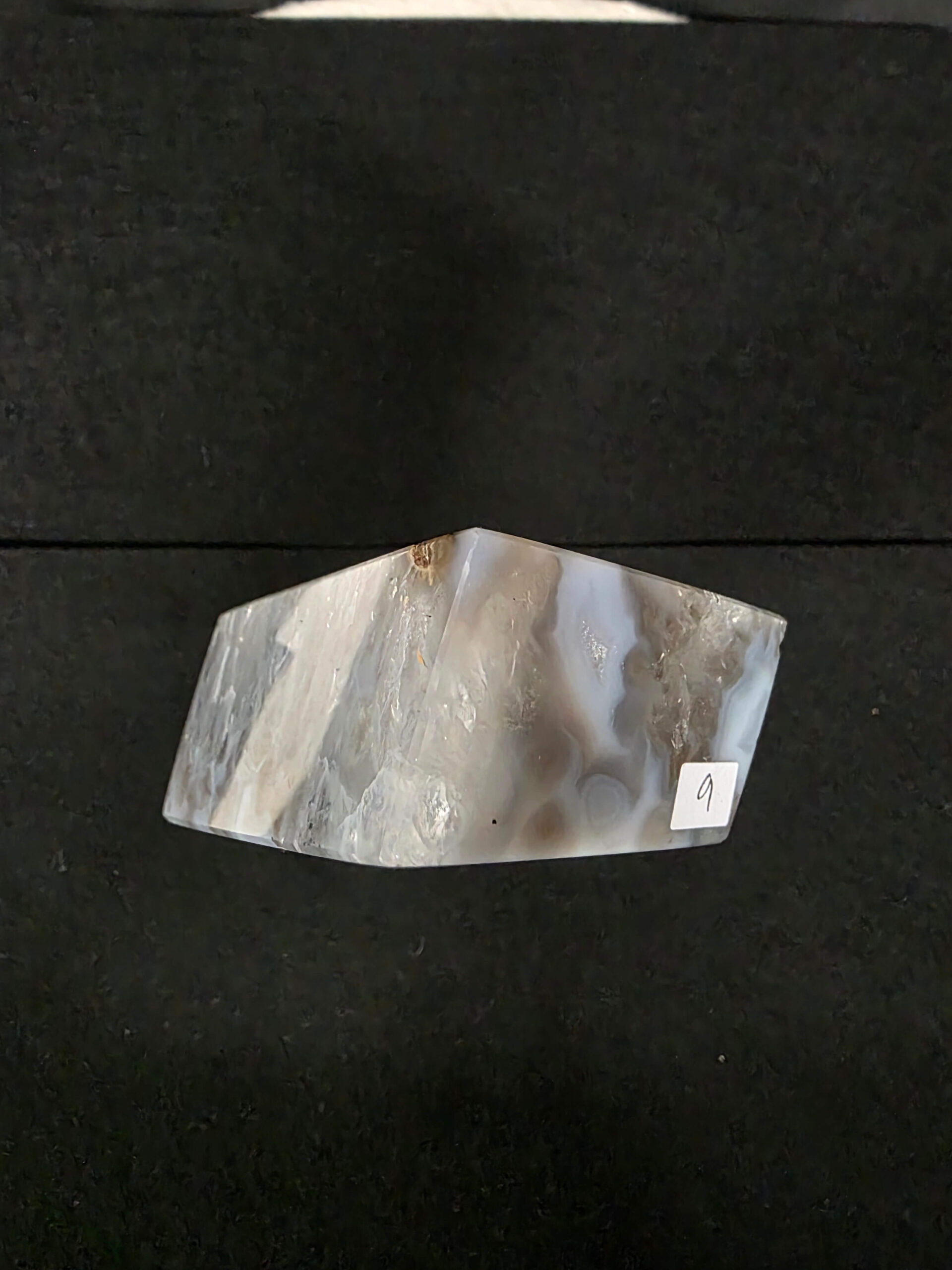Luxury Natural Agate Cube 9 on Metal Stand 501g H15xW7xD5cm - Image 6