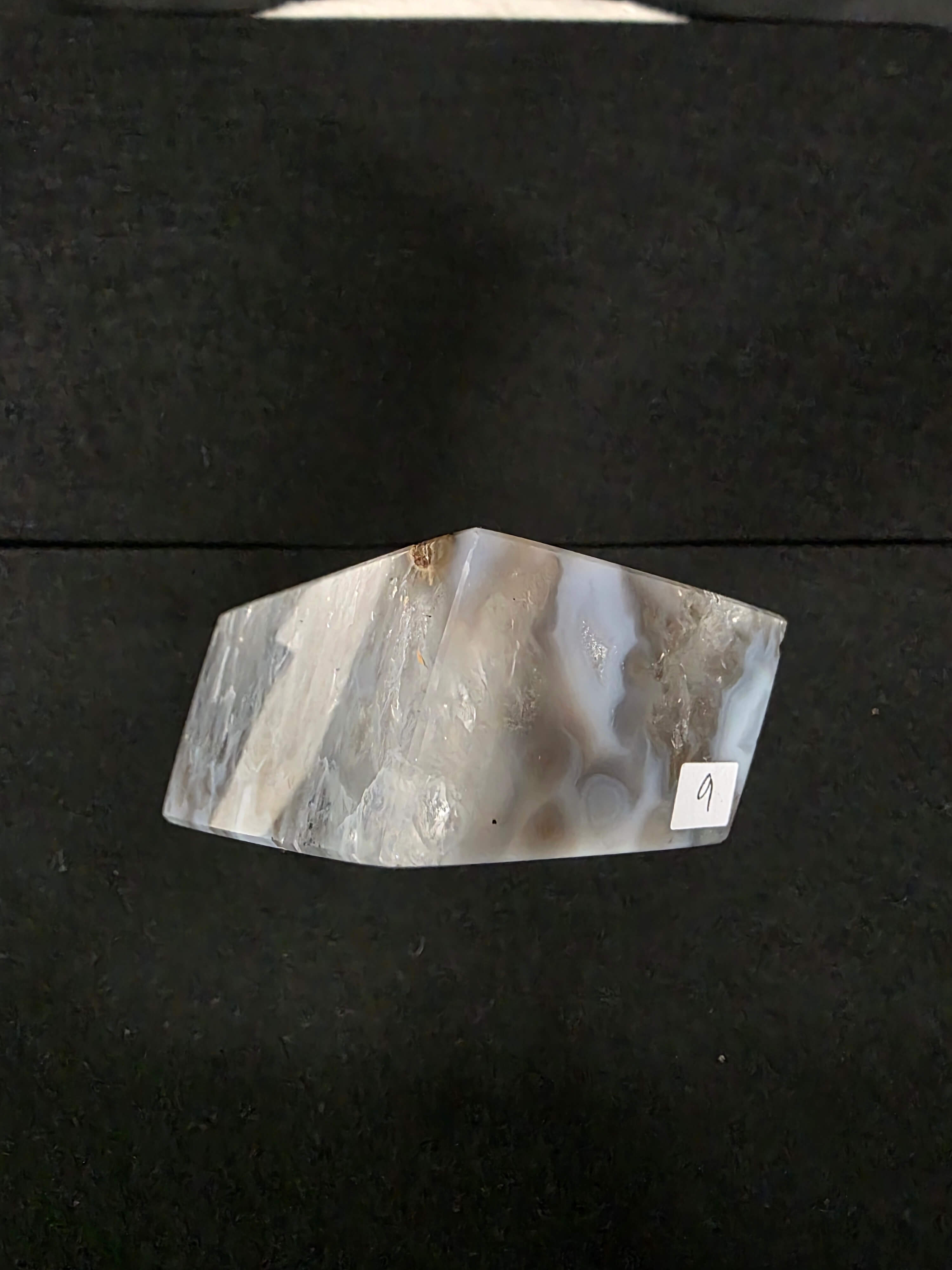 Luxury Natural Agate Cube 9 on Metal Stand 501g H15xW7xD5cm - Image 6