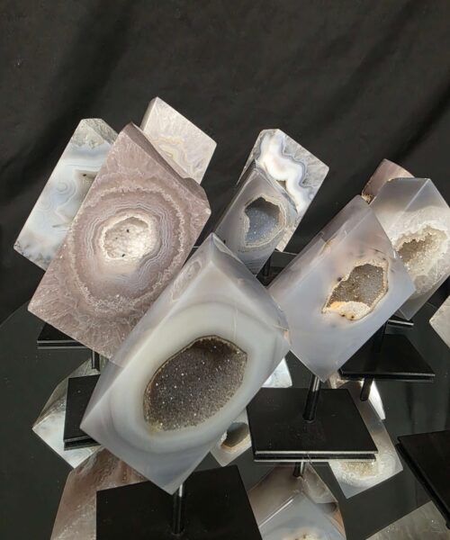 Agate Cubes on Stands