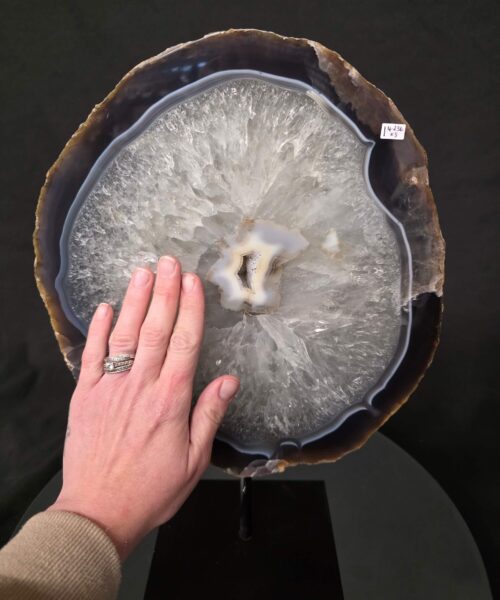 Large Premium Agate Natural Slice on Stand 1 – 4.236g - H38xW27xD12cm - Image 7