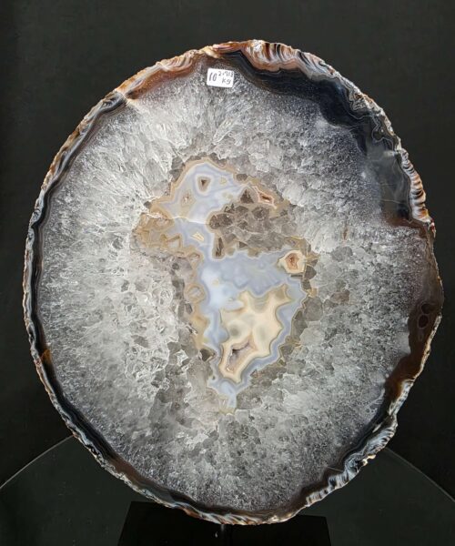 Large Premium Agate Natural Slice on Stand 10 – 2.918g - H33xW22xD12cm - Image 5