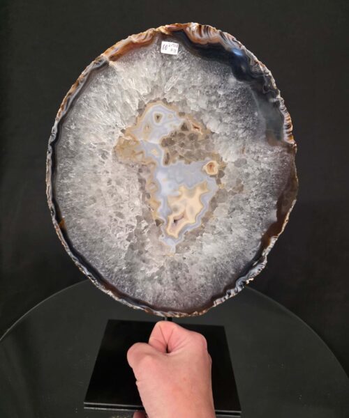 Large Premium Agate Natural Slice on Stand 10 – 2.918g - H33xW22xD12cm - Image 6