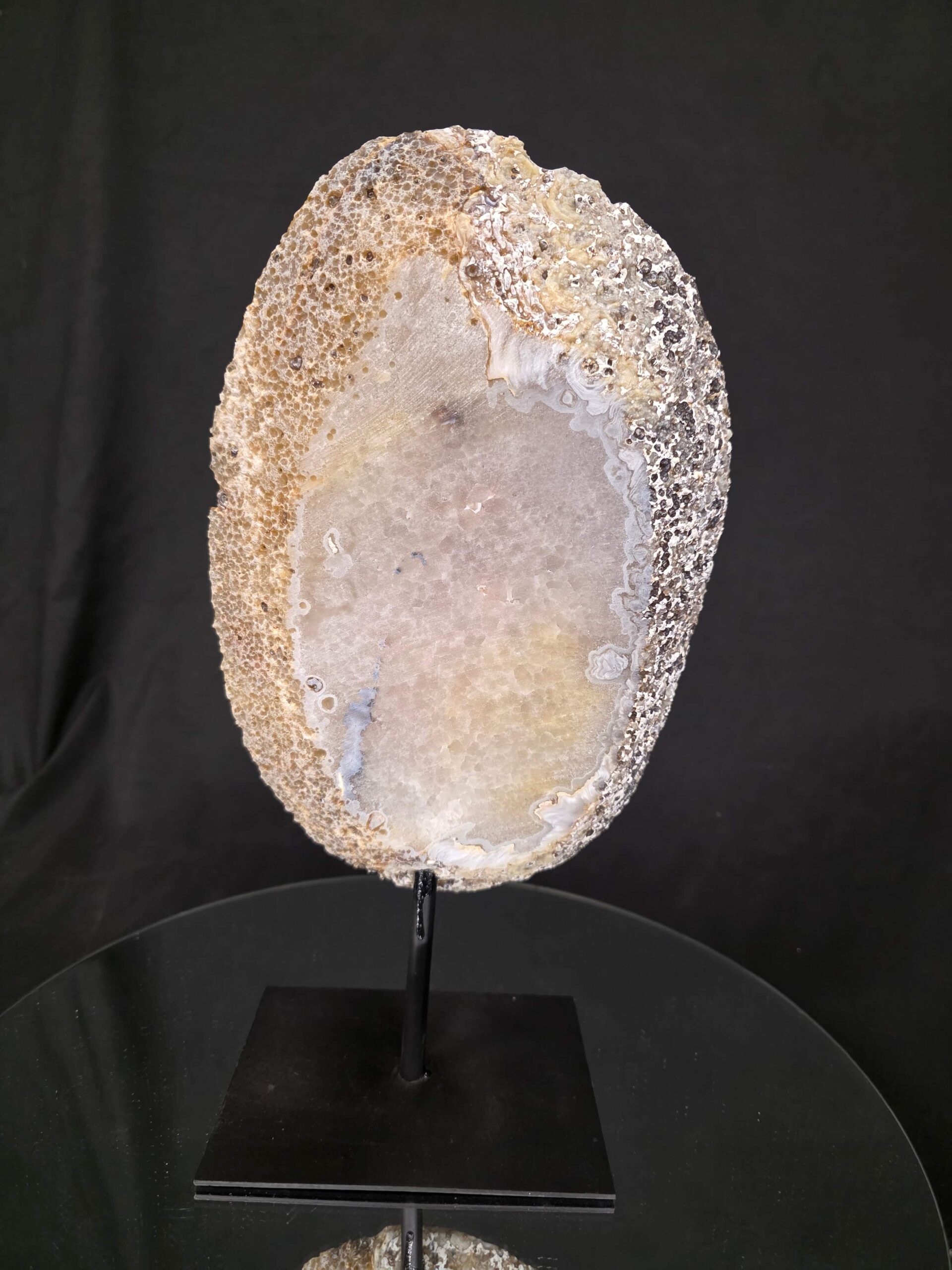 Large Premium Agate Natural Slice on Stand 14 – 2.464g - H36xW19xD12cm - Image 3