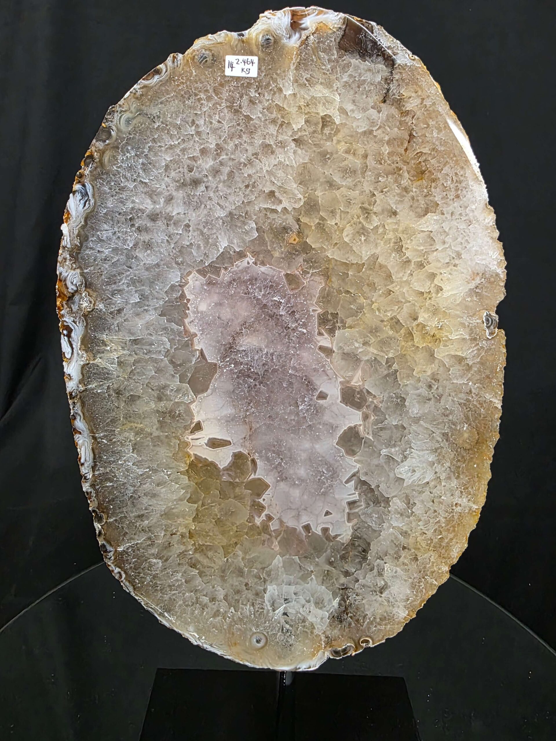 Large Premium Agate Natural Slice on Stand 14 – 2.464g - H36xW19xD12cm - Image 5