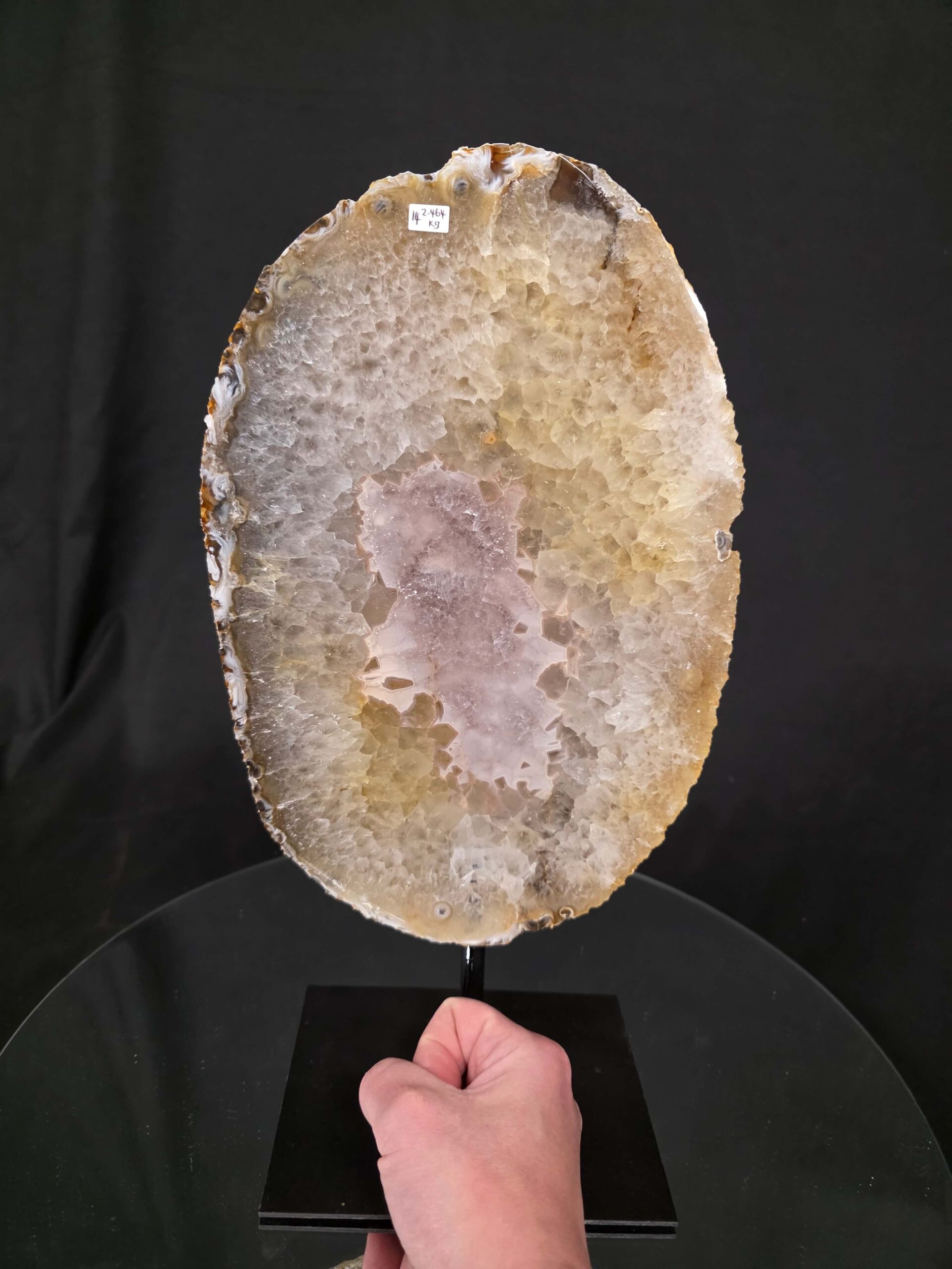 Large Premium Agate Natural Slice on Stand 14 – 2.464g - H36xW19xD12cm - Image 6