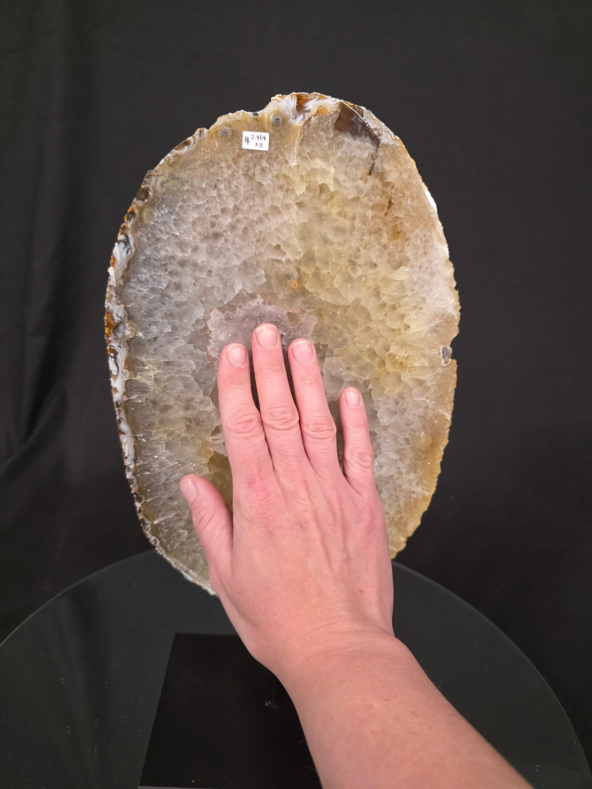 Large Premium Agate Natural Slice on Stand 14 – 2.464g - H36xW19xD12cm - Image 7