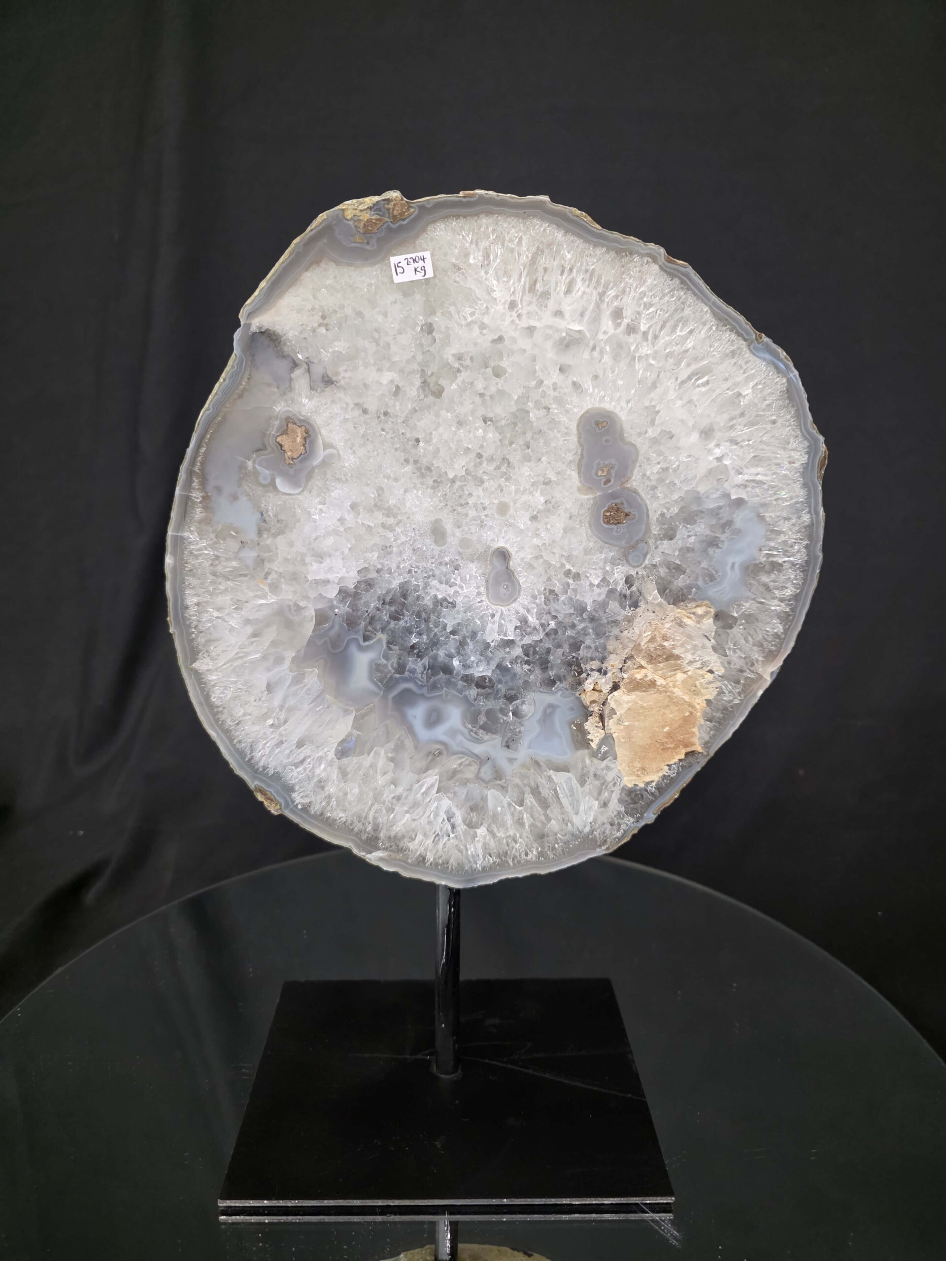 Large Premium Agate Natural Slice on Stand 15 – 2.704g - H32xW23xD12cm