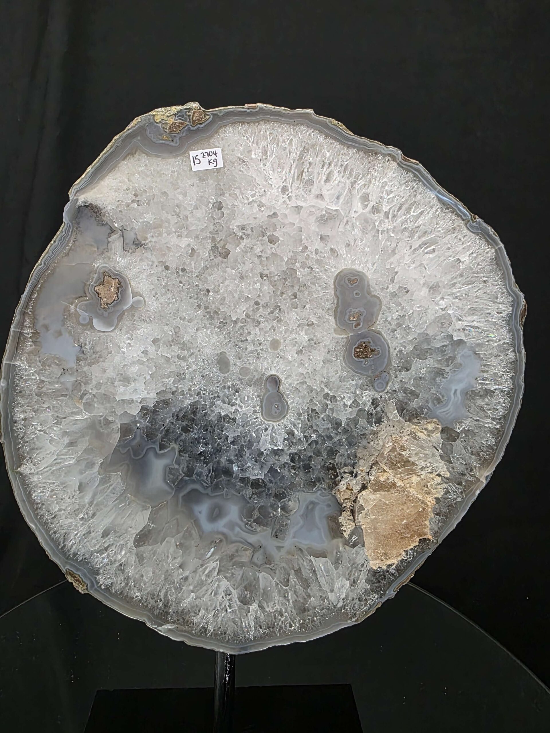 Large Premium Agate Natural Slice on Stand 15 – 2.704g - H32xW23xD12cm - Image 5