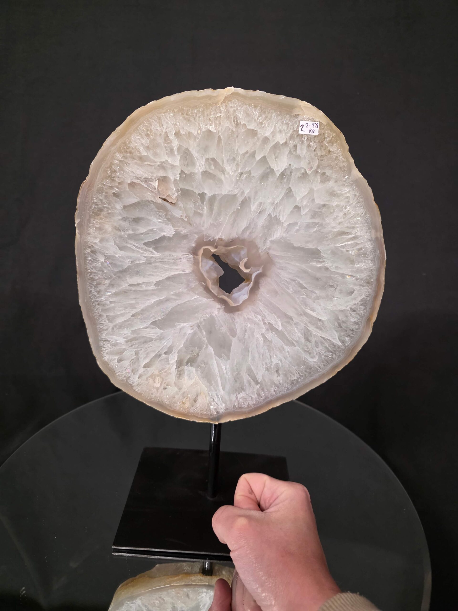 Large Premium Agate Natural Slice on Stand 2 – 2.978g - H34xW23xD12cm - Image 5