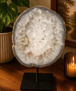 Large Premium Agate Natural Slice on Stand 22 – 3.626g - H36xW25xD12cm