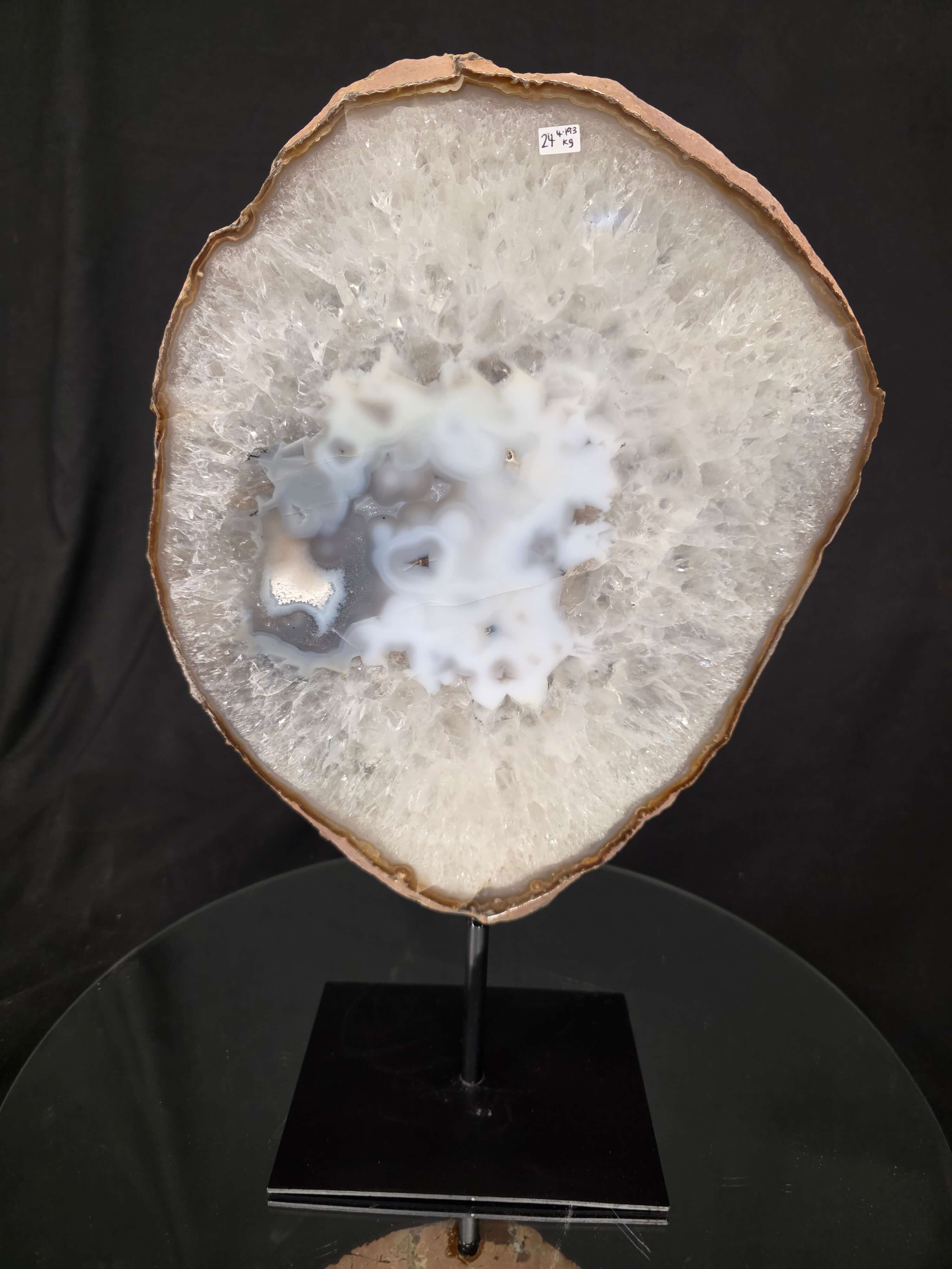 Large Premium Agate Natural Slice on Stand 24 – 4.193g - H40.5xW25.5xD12cm