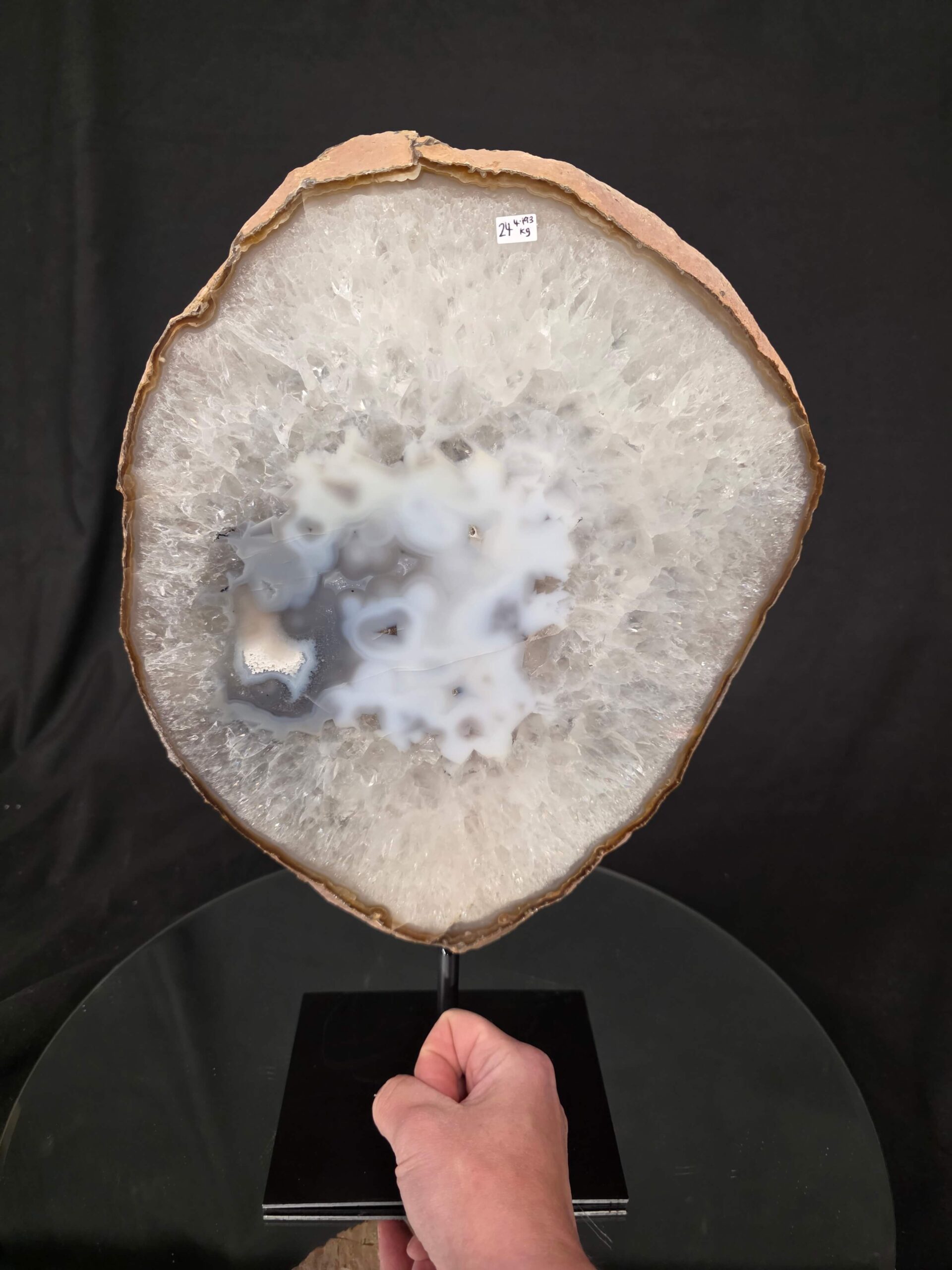 Large Premium Agate Natural Slice on Stand 24 – 4.193g - H40.5xW25.5xD12cm - Image 6