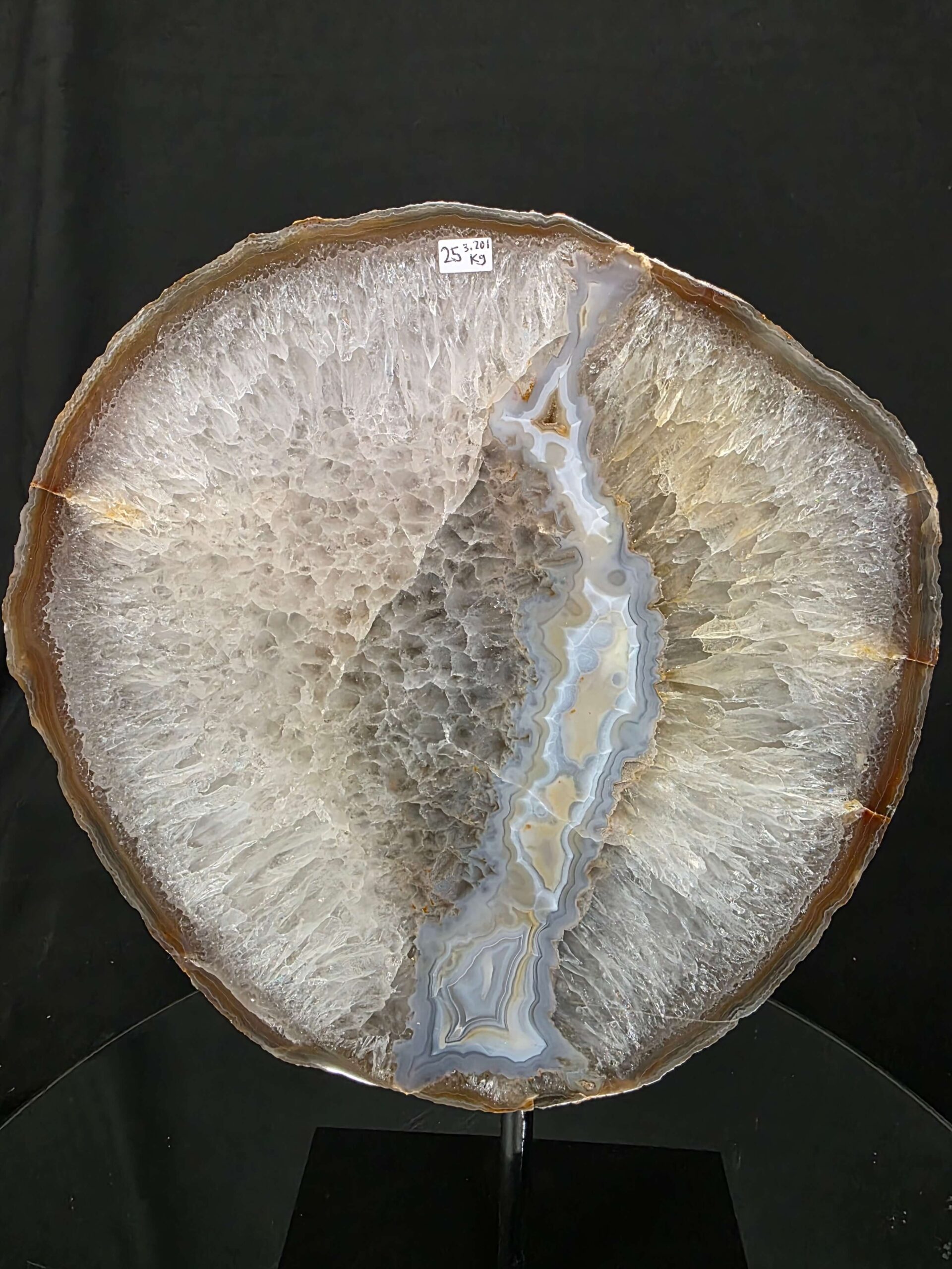 Large Premium Agate Natural Slice on Stand 25 – 3.201g - H32.5xW24xD12cm - Image 5