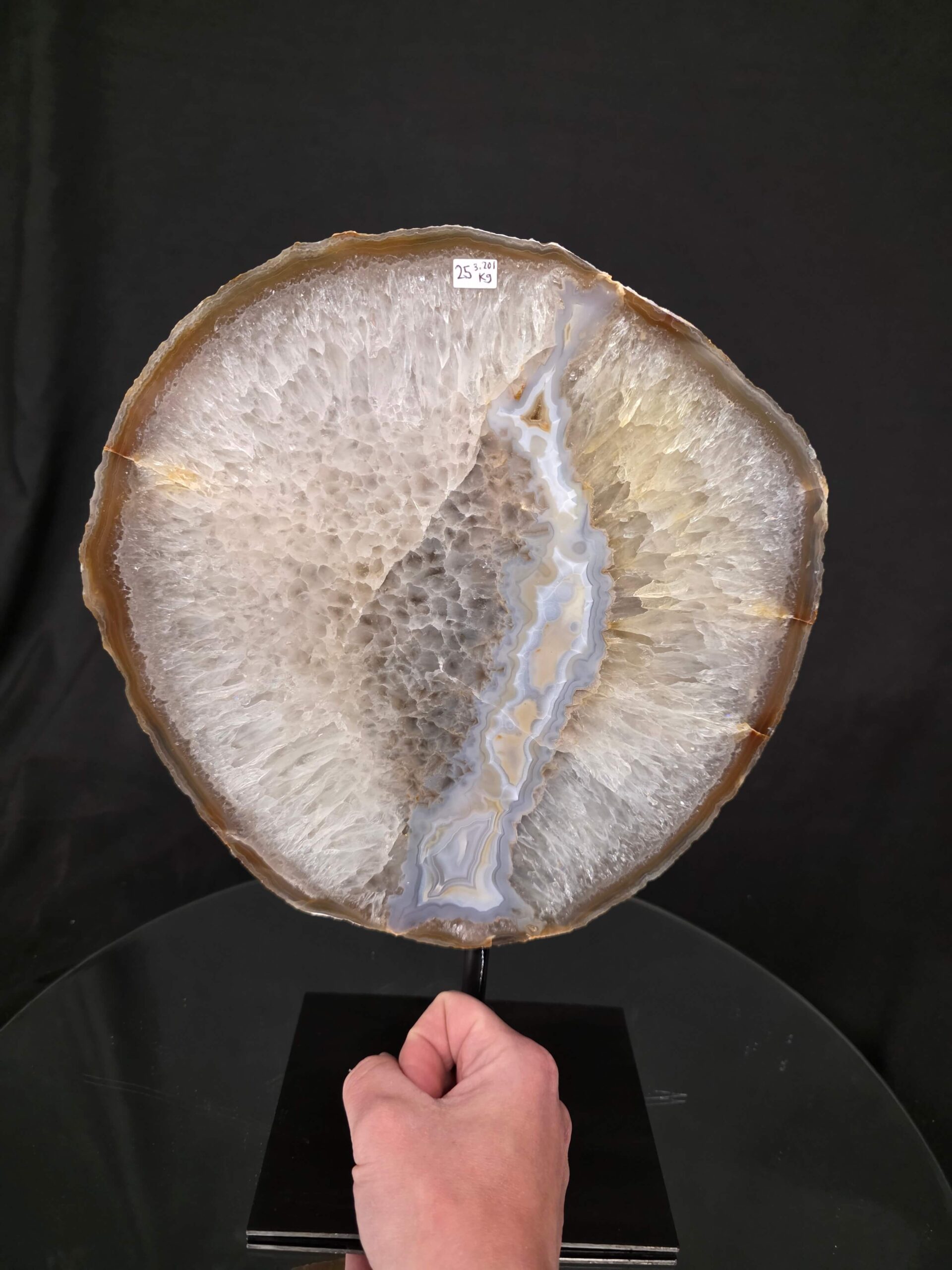 Large Premium Agate Natural Slice on Stand 25 – 3.201g - H32.5xW24xD12cm - Image 6
