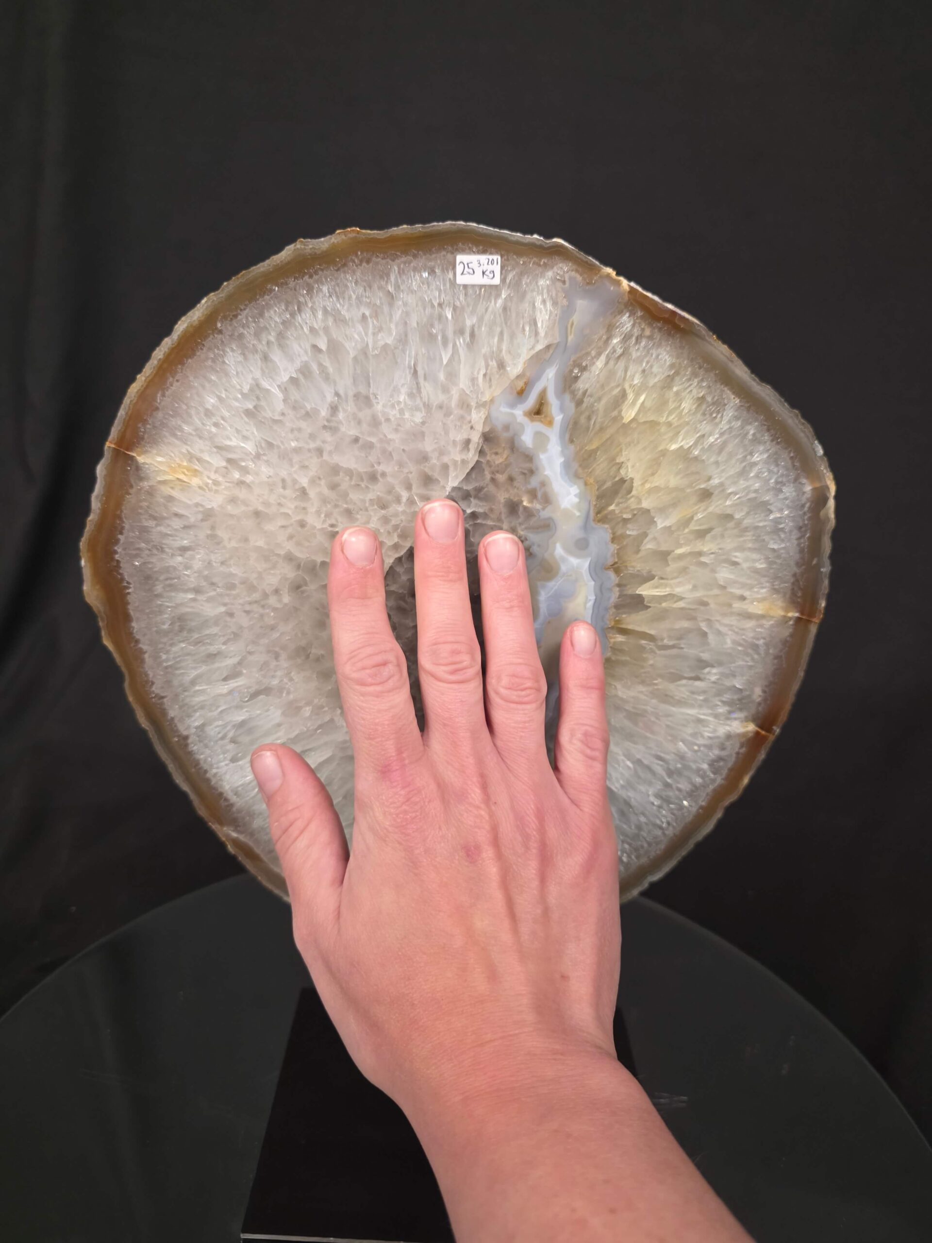 Large Premium Agate Natural Slice on Stand 25 – 3.201g - H32.5xW24xD12cm - Image 7