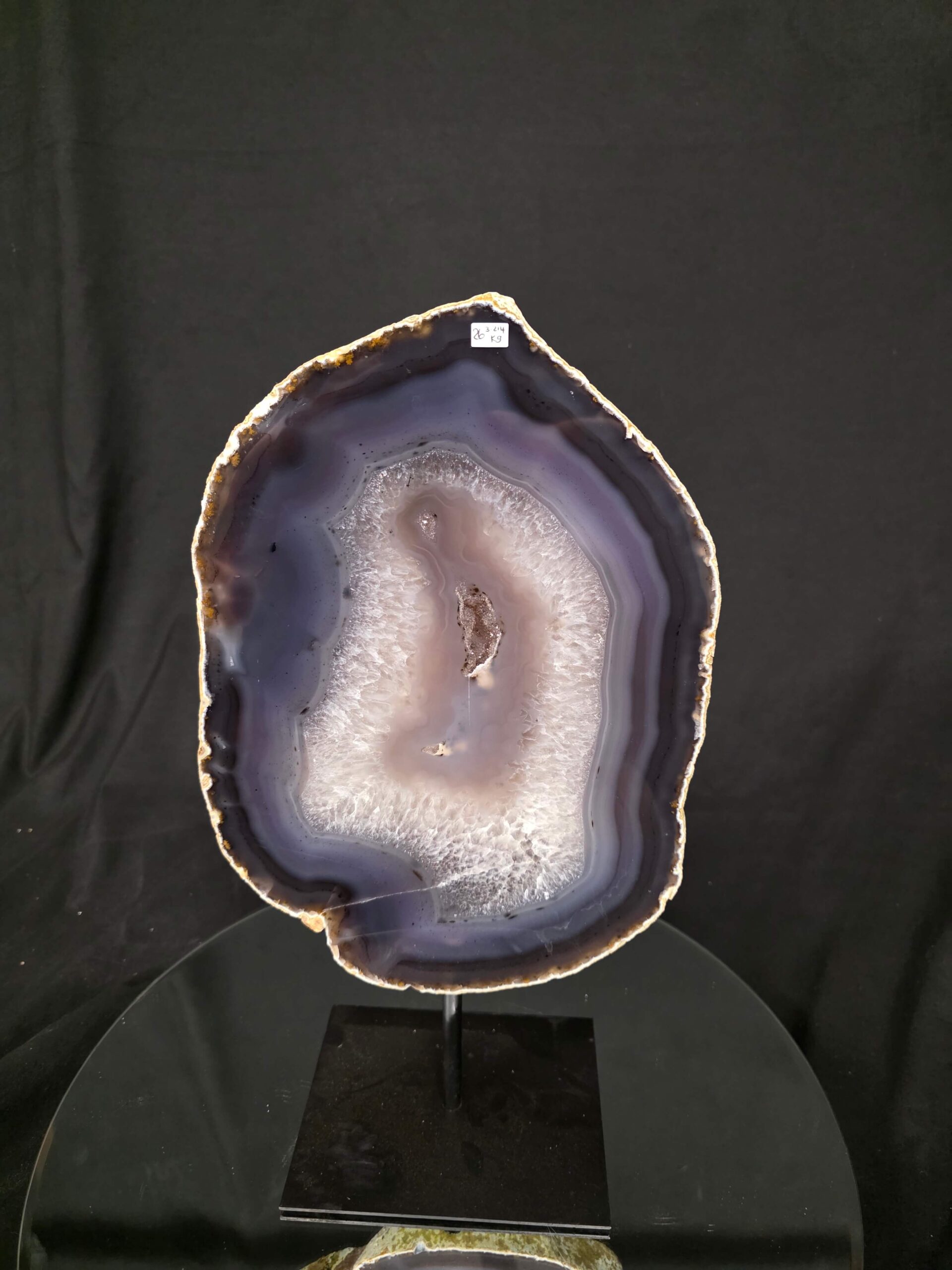 Large Premium Agate Natural Slice on Stand 26 – 3.214g - H39xW21xD12cm