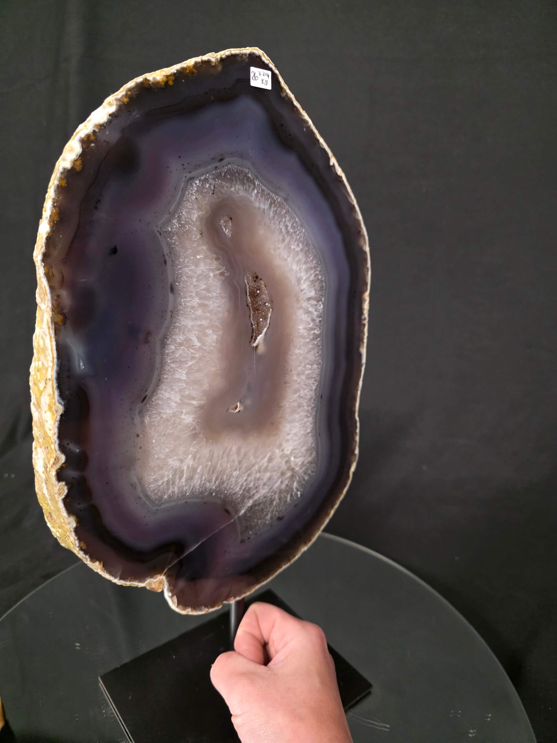 Large Premium Agate Natural Slice on Stand 26 – 3.214g - H39xW21xD12cm - Image 6
