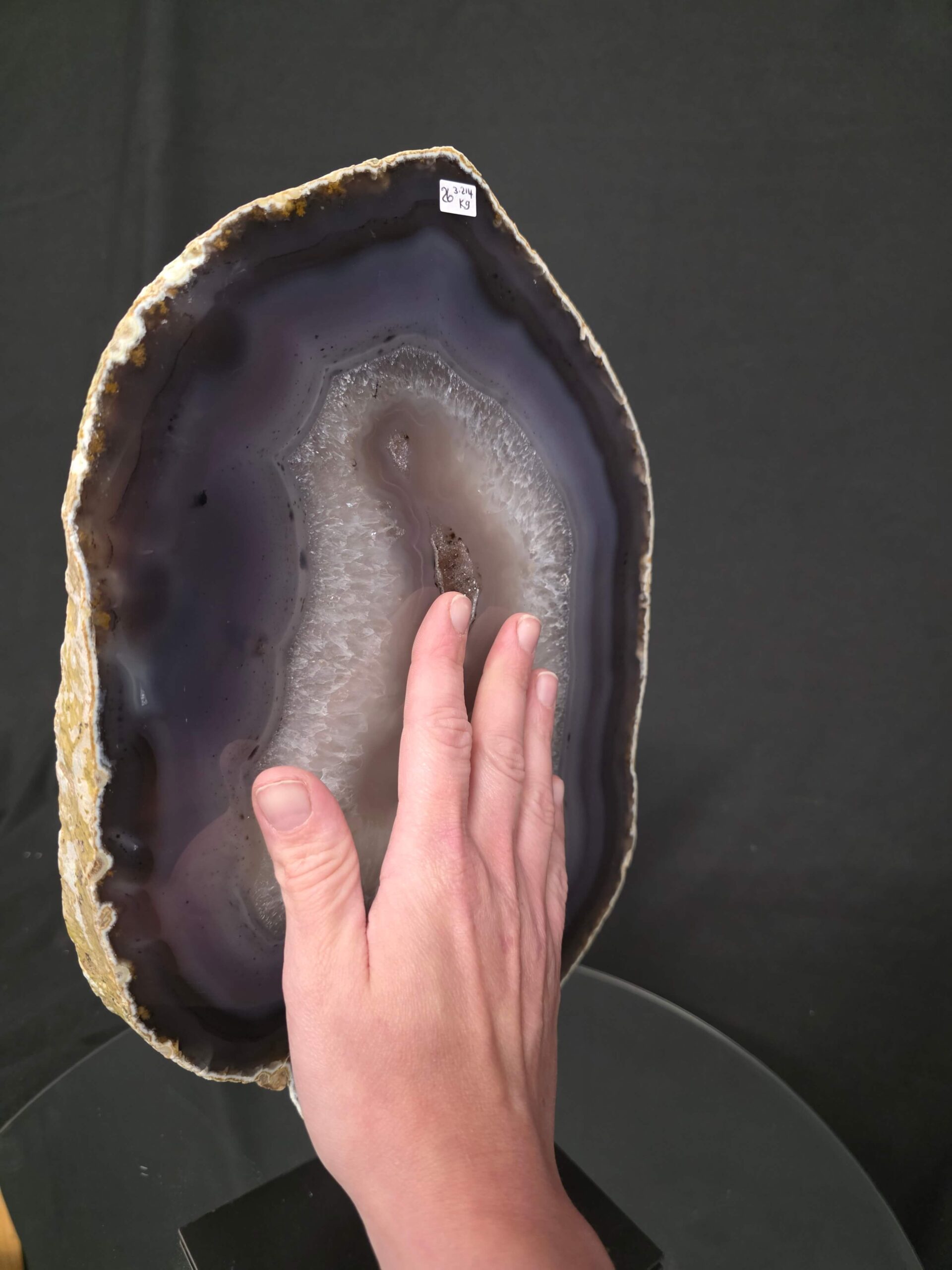 Large Premium Agate Natural Slice on Stand 26 – 3.214g - H39xW21xD12cm - Image 7