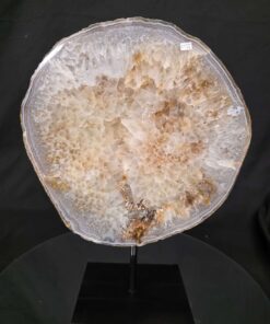 Large Premium Agate Natural Slice on Stand 27 – 3.601g - H35.5xW28.5xD12cm