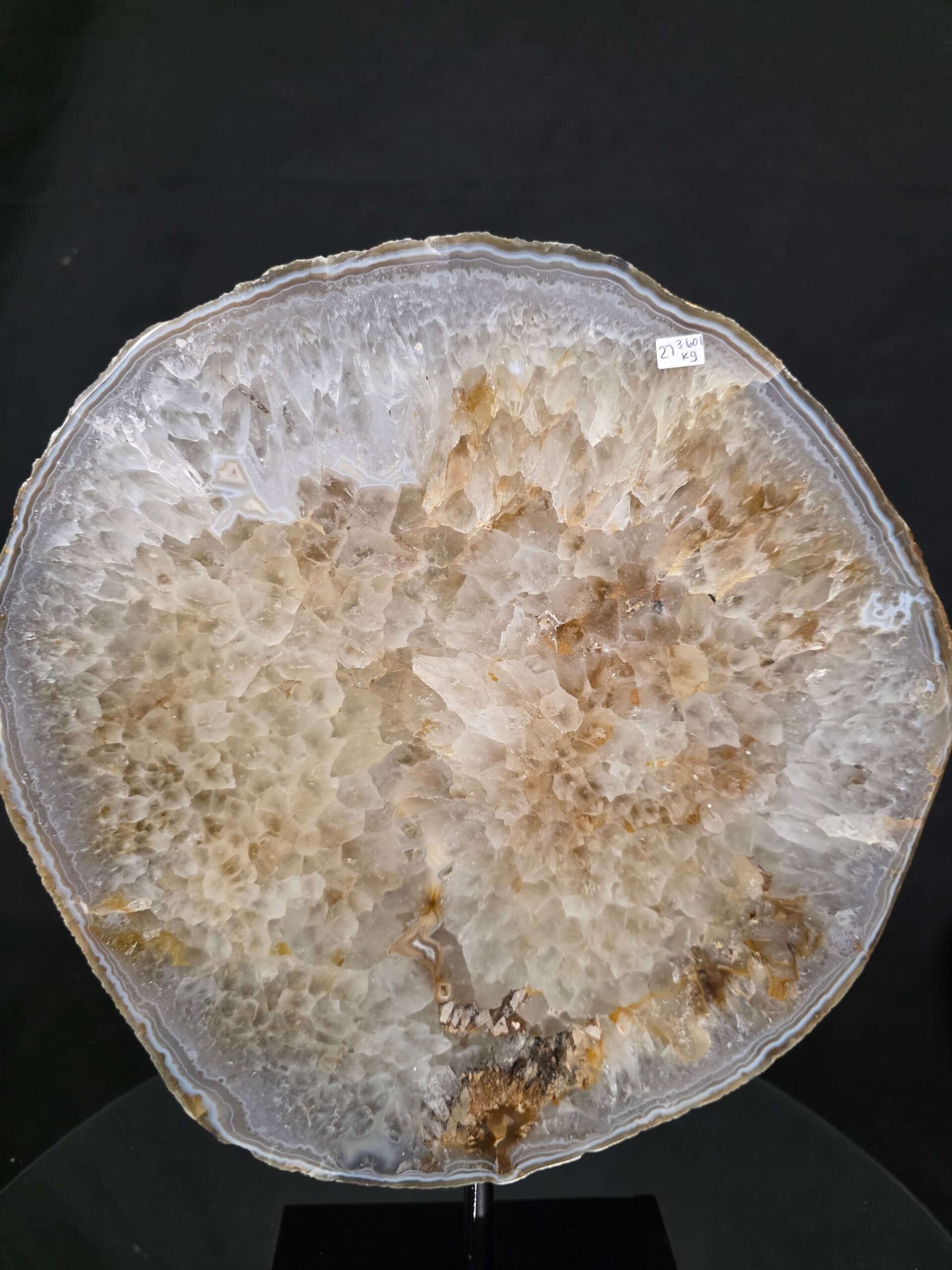 Large Premium Agate Natural Slice on Stand 27 – 3.601g - H35.5xW28.5xD12cm - Image 5