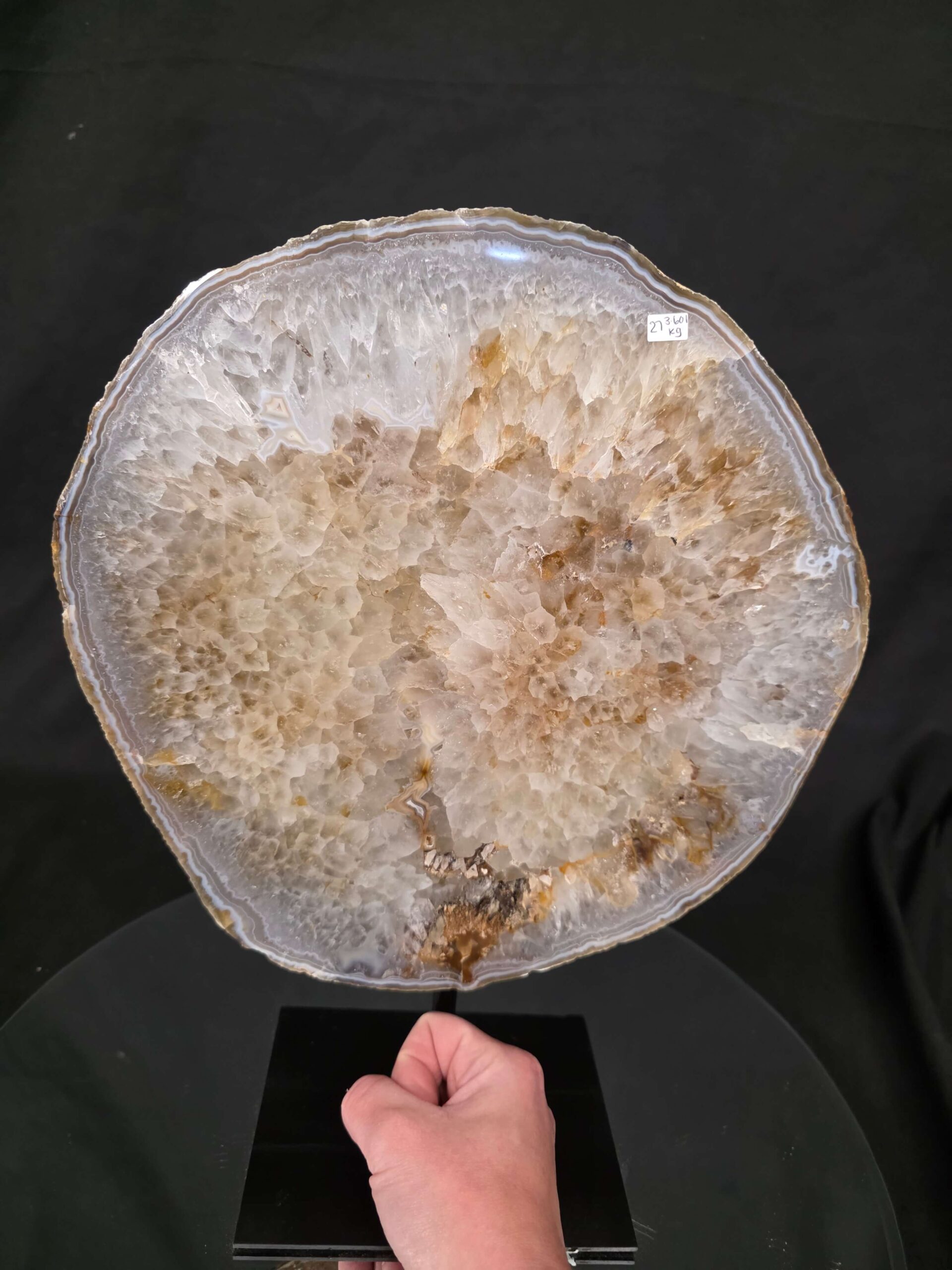 Large Premium Agate Natural Slice on Stand 27 – 3.601g - H35.5xW28.5xD12cm - Image 6