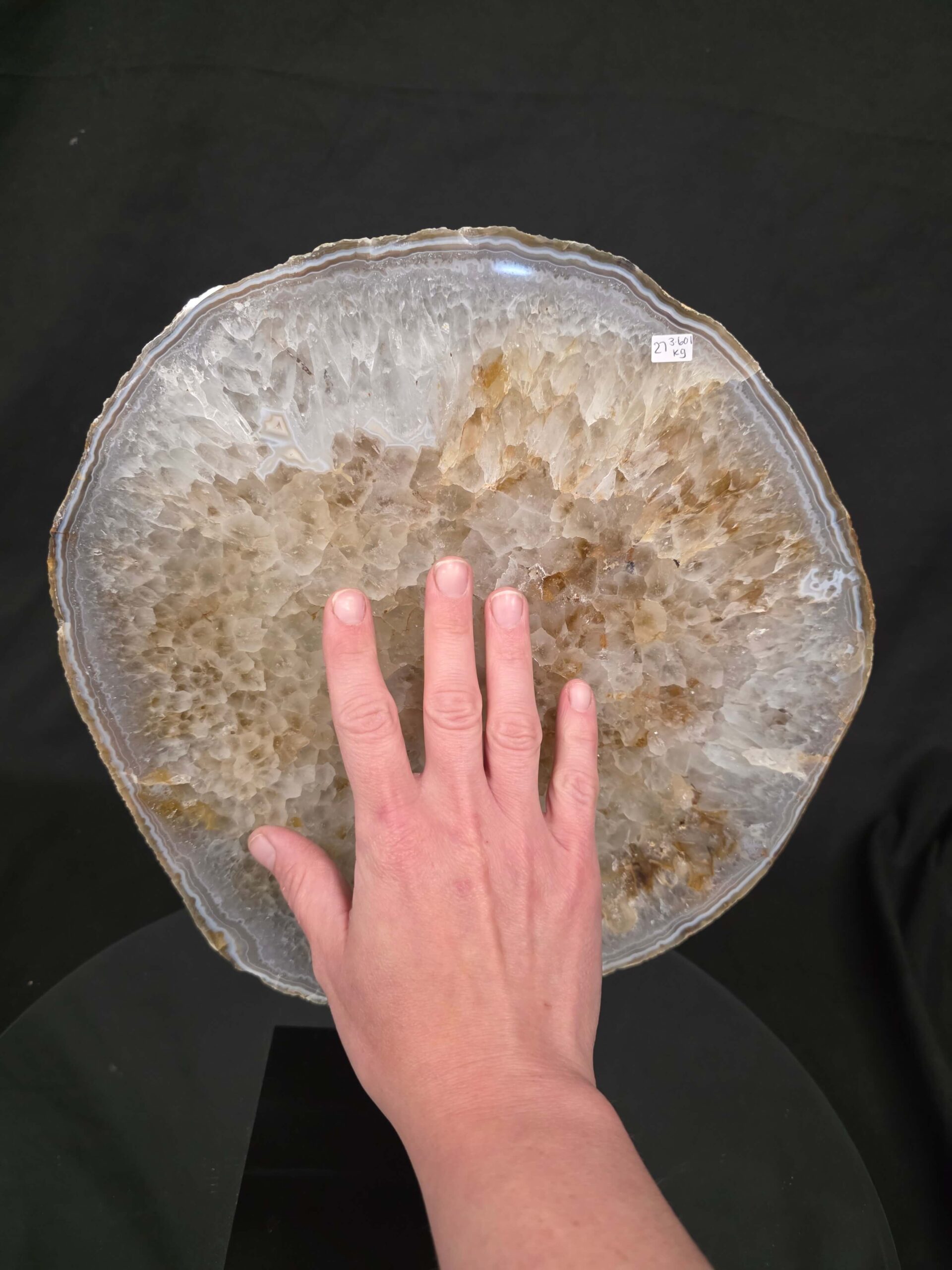 Large Premium Agate Natural Slice on Stand 27 – 3.601g - H35.5xW28.5xD12cm - Image 7