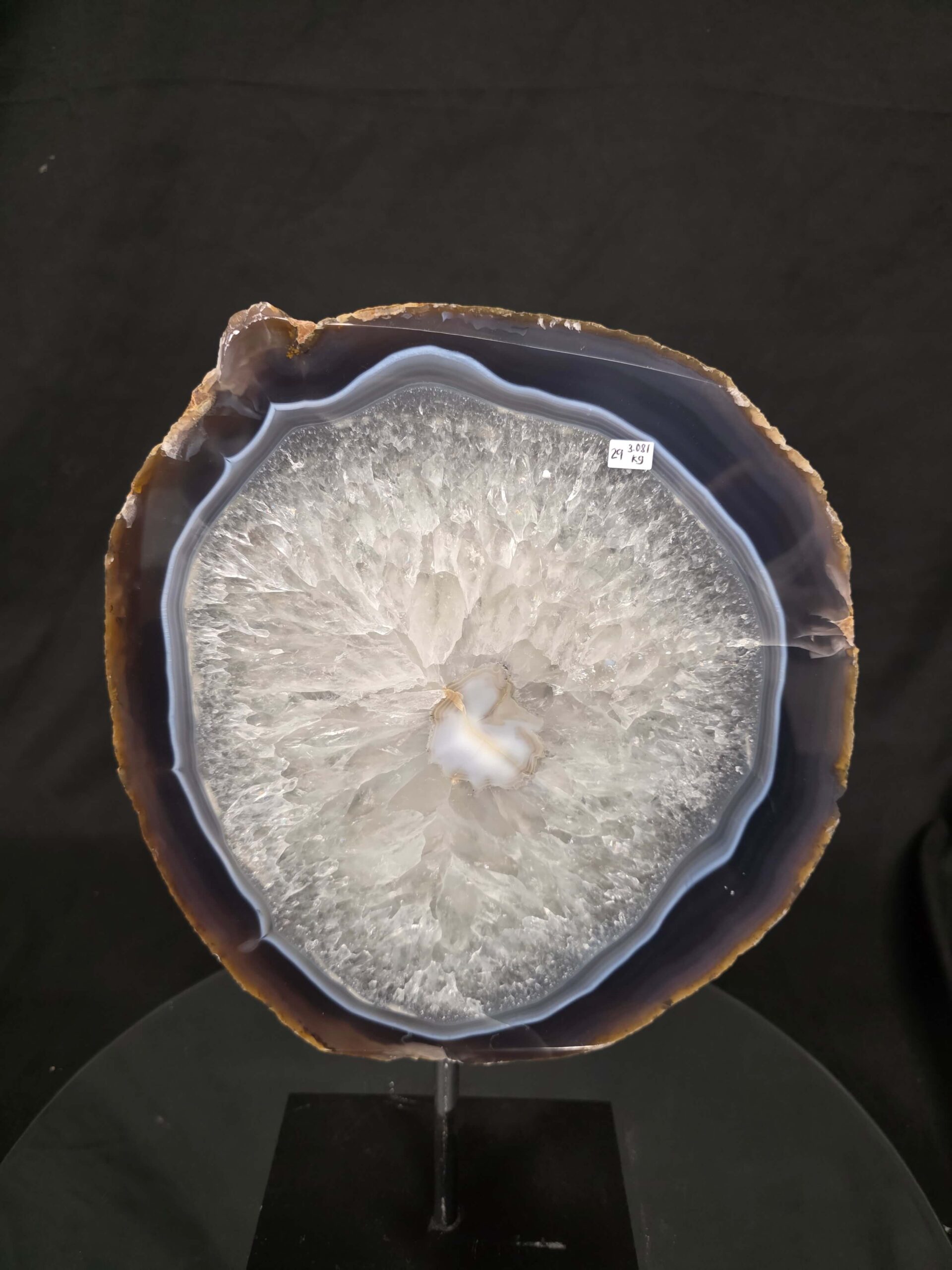 Large Premium Agate Natural Slice on Stand 29 – 3.081g - H35xW24xD12cm - Image 6