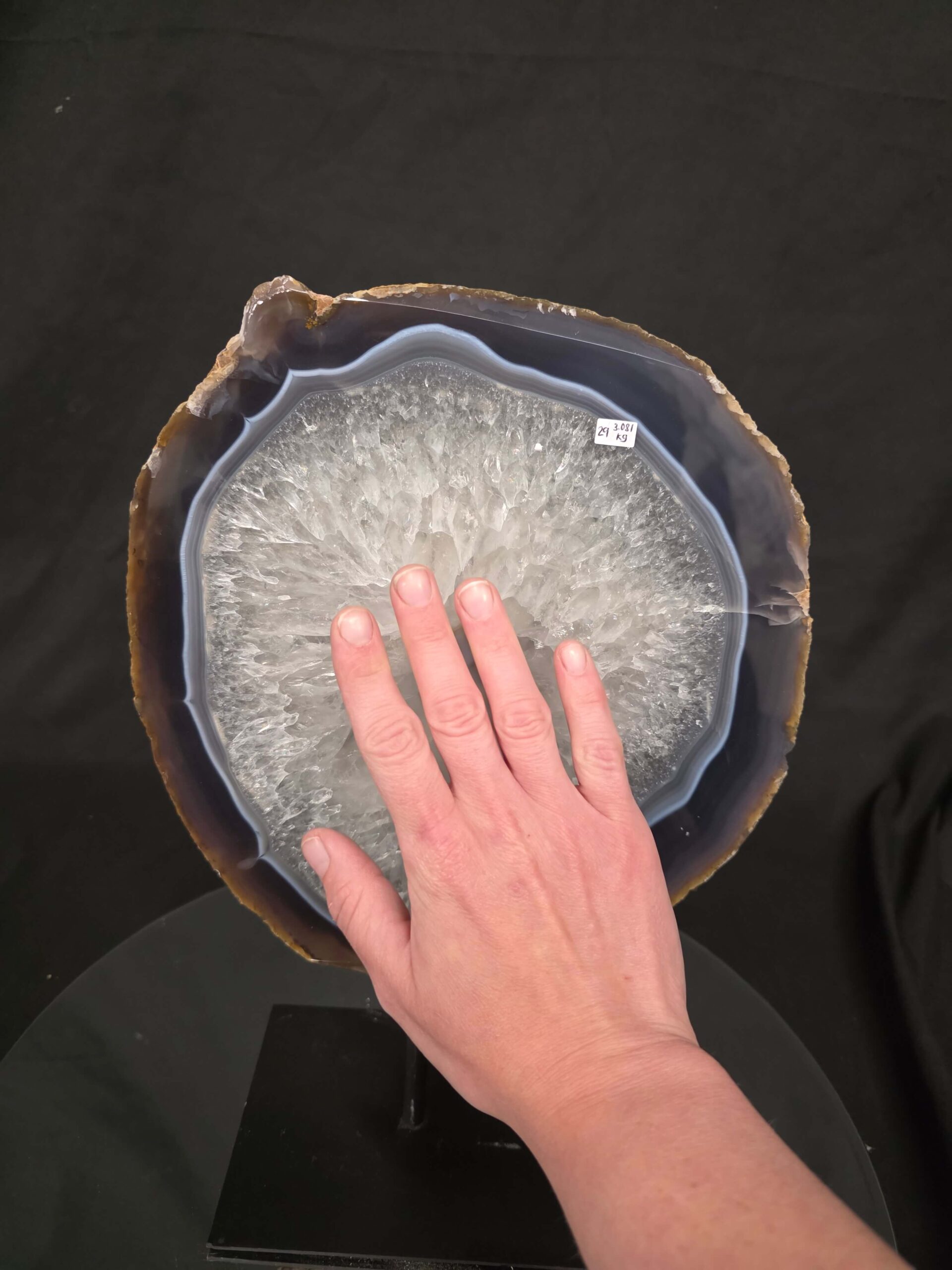 Large Premium Agate Natural Slice on Stand 29 – 3.081g - H35xW24xD12cm - Image 5