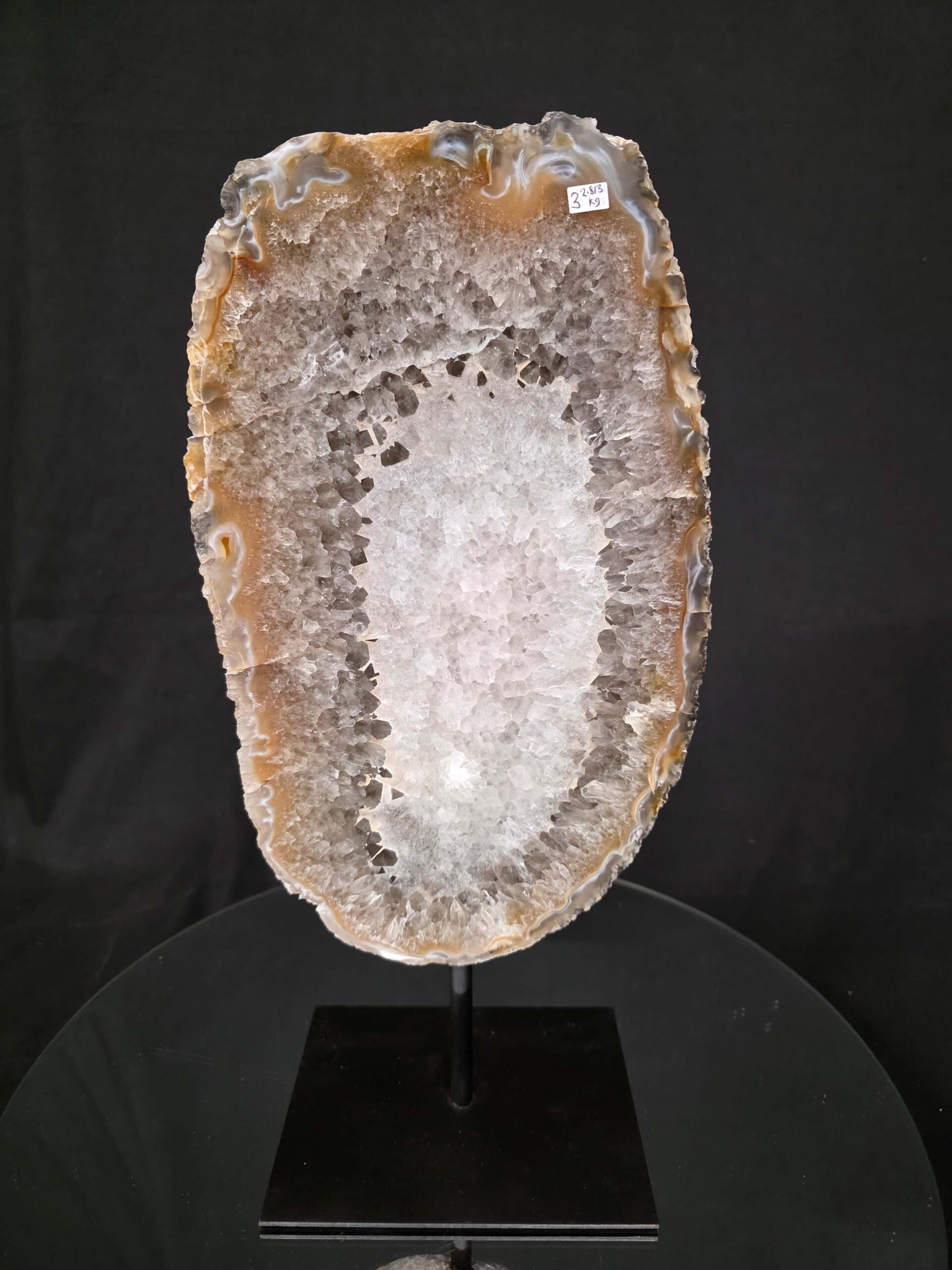 Large Premium Agate Natural Slice on Stand 3 – 2.813g - H39xW19xD12cm