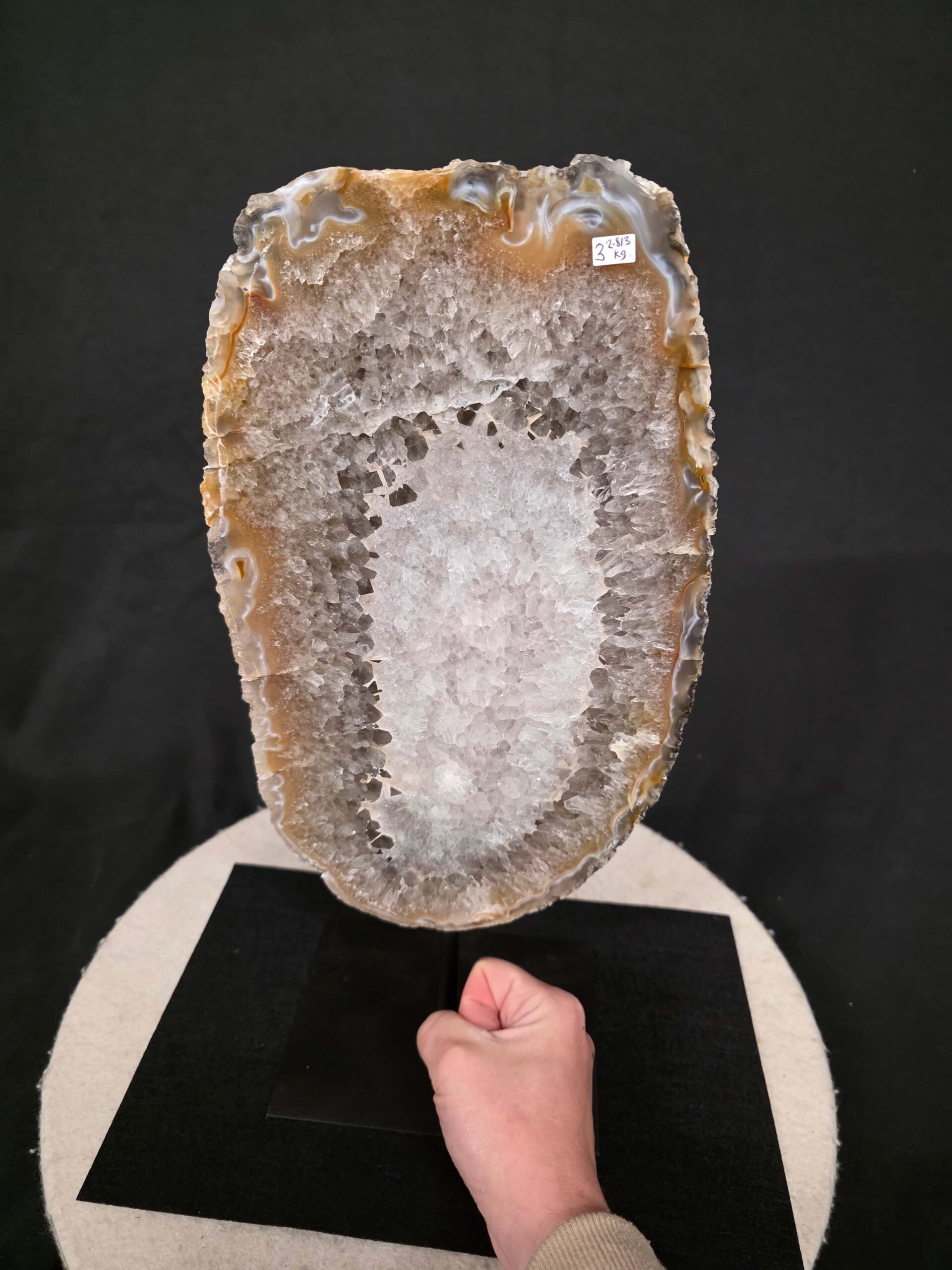 Large Premium Agate Natural Slice on Stand 3 – 2.813g - H39xW19xD12cm - Image 5