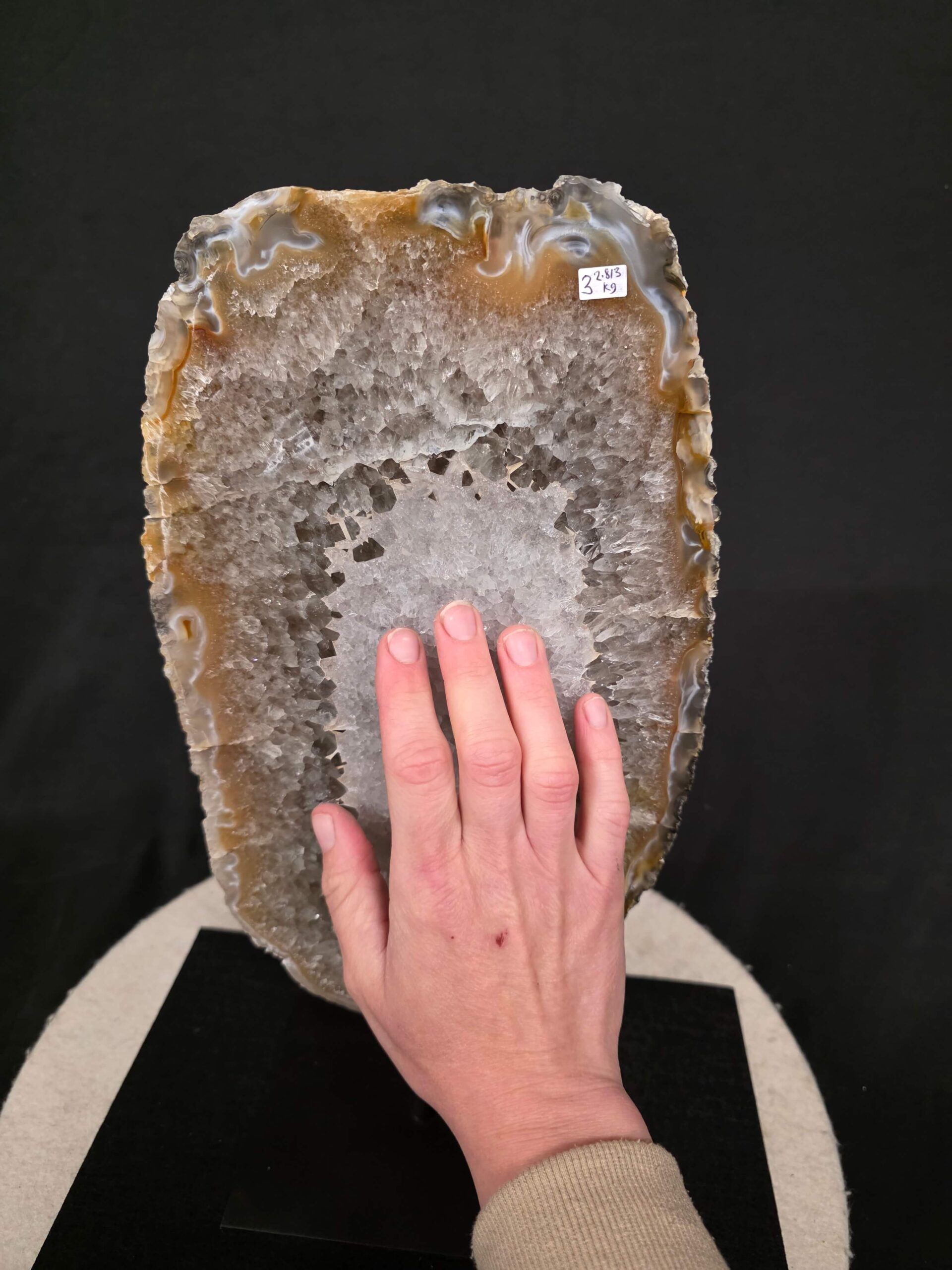 Large Premium Agate Natural Slice on Stand 3 – 2.813g - H39xW19xD12cm - Image 6