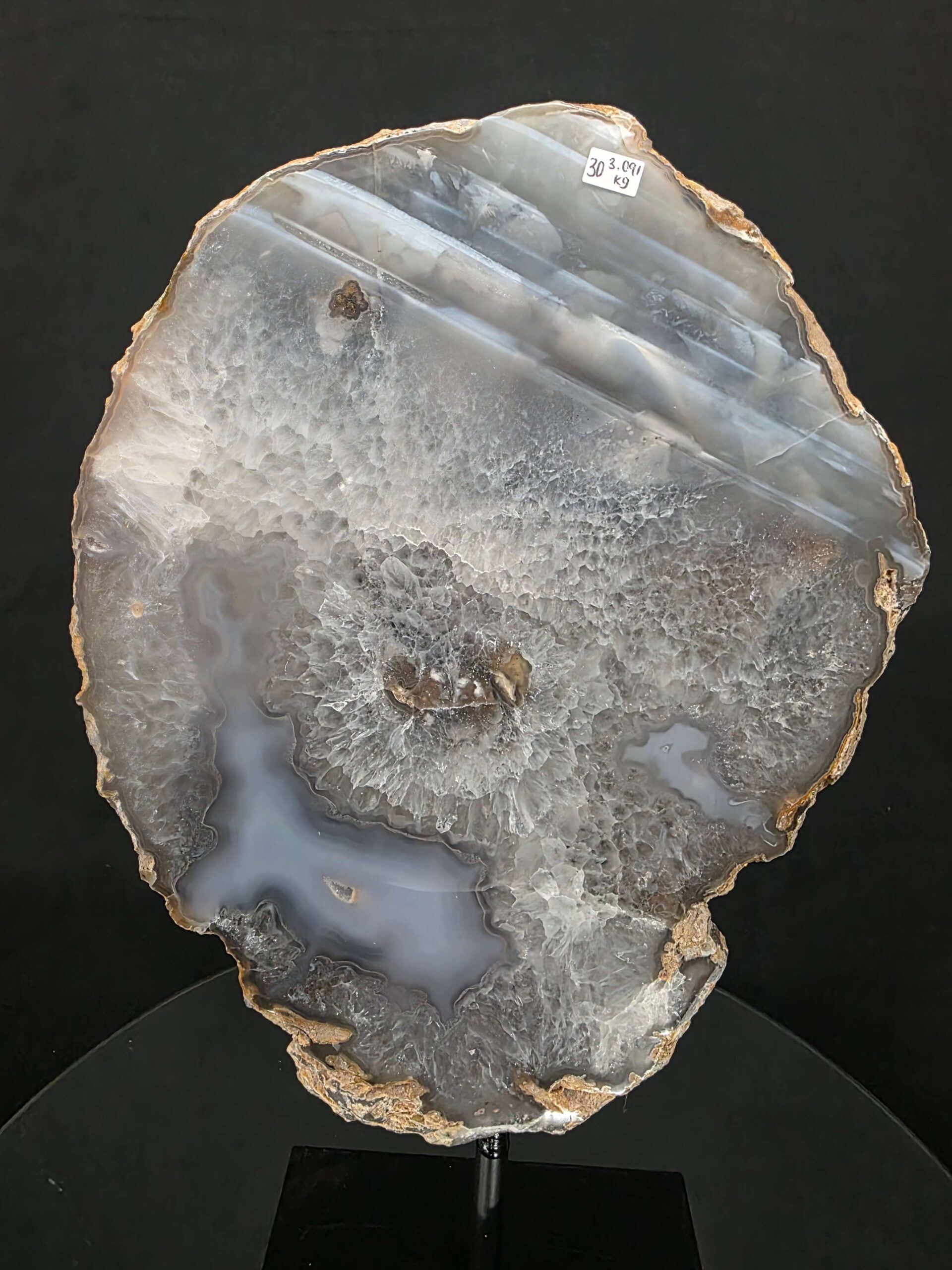 Large Premium Agate Natural Slice on Stand 30 – 3.091g - H37xW22xD12cm - Image 5