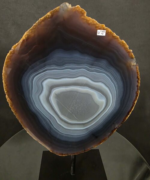Large Premium Agate Natural Slice on Stand 31 – 2.455g - H35xW33.5xD12cm - Image 5
