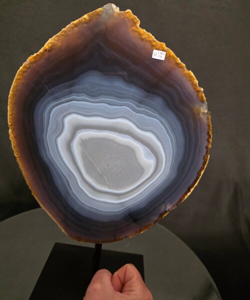 Large Premium Agate Natural Slice on Stand 31 – 2.455g - H35xW33.5xD12cm - Image 6