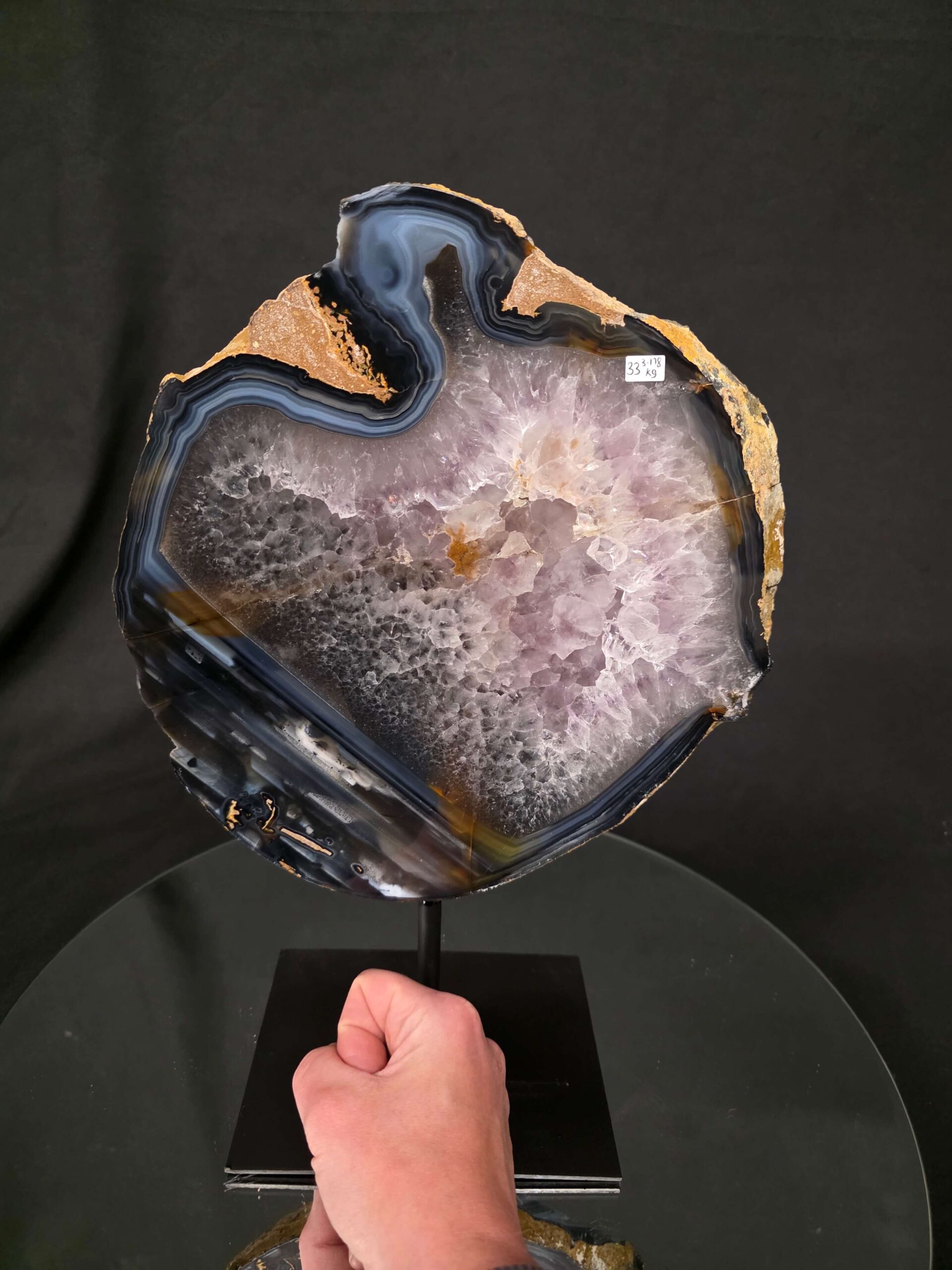 Large Premium Agate Natural Slice on Stand 33 – 3.178g - H34xW24xD12cm - Image 4