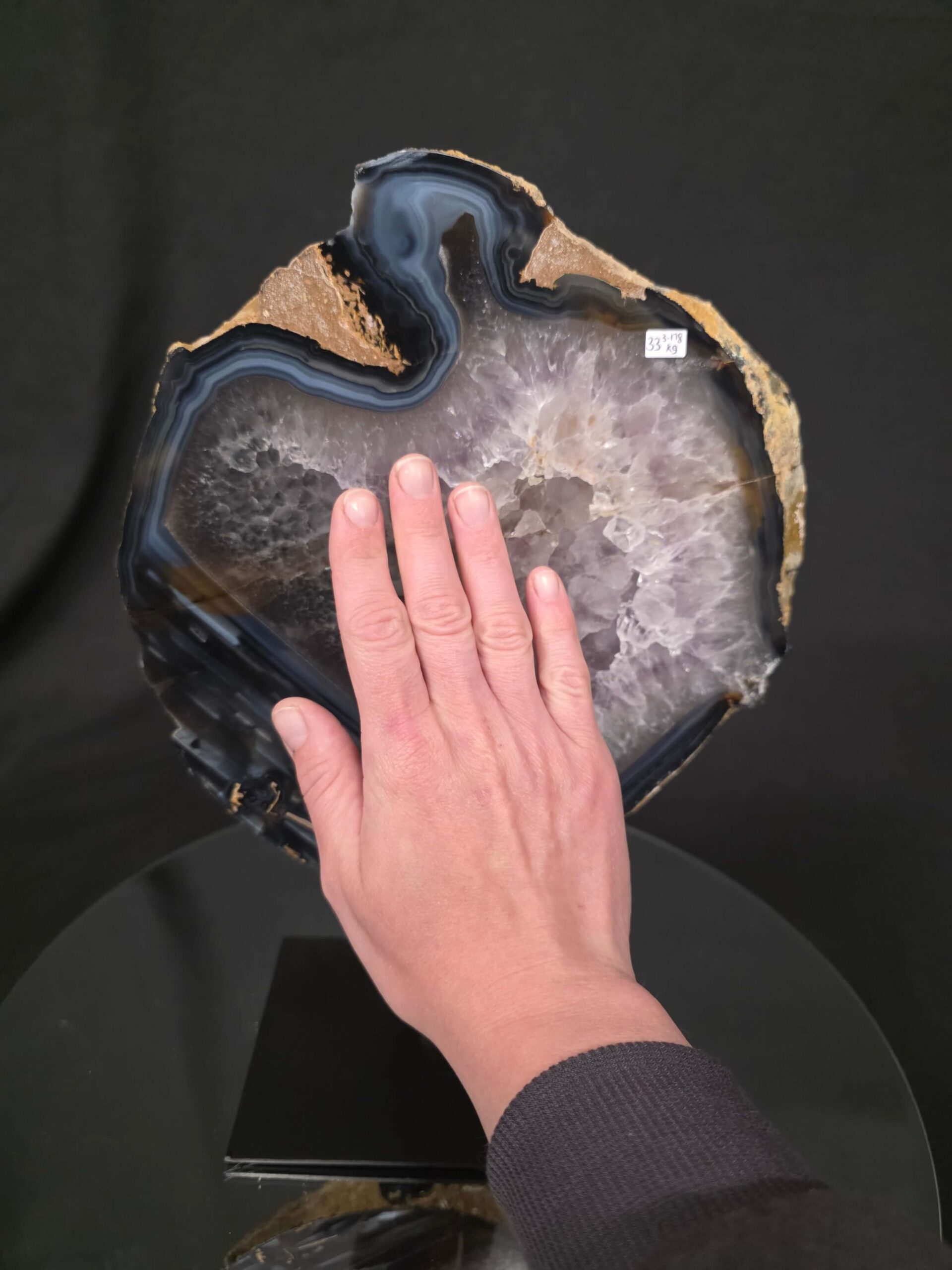 Large Premium Agate Natural Slice on Stand 33 – 3.178g - H34xW24xD12cm - Image 5