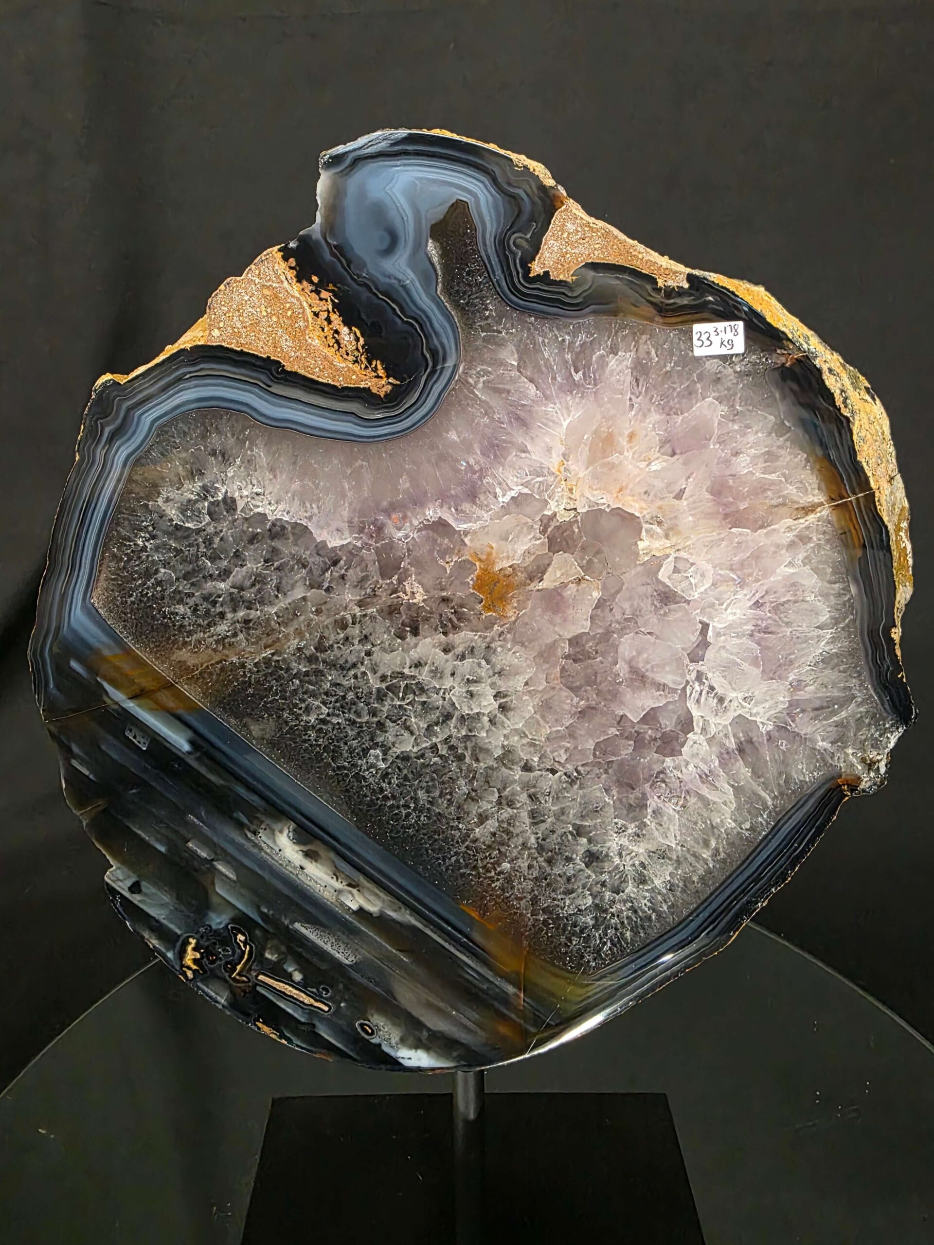 Large Premium Agate Natural Slice on Stand 33 – 3.178g - H34xW24xD12cm - Image 7
