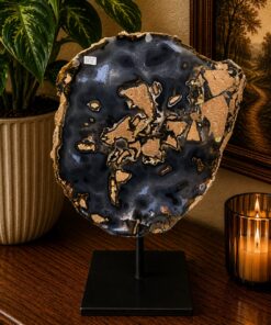 Large Premium Agate Natural Slice on Stand 34 – 2.891g - H34.5xW24xD12cm