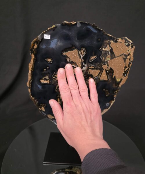 Large Premium Agate Natural Slice on Stand 34 – 2.891g - H34.5xW24xD12cm - Image 5