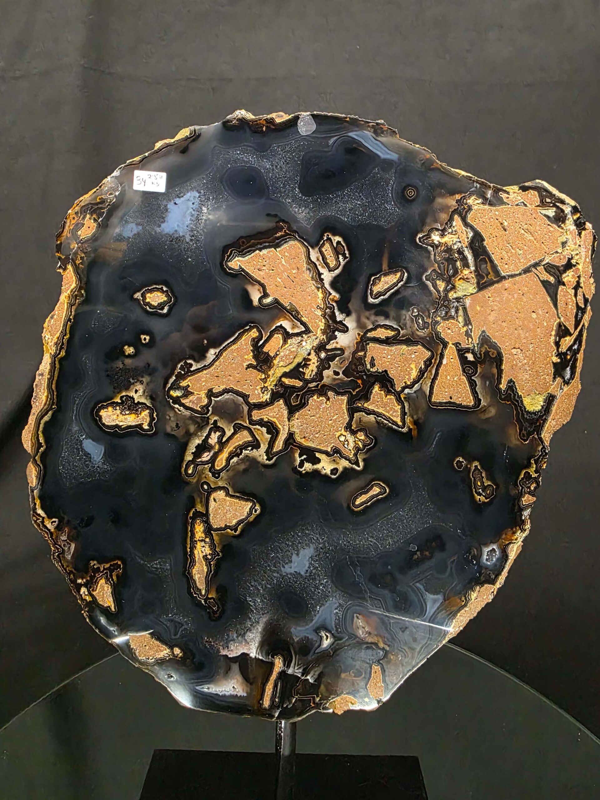 Large Premium Agate Natural Slice on Stand 34 – 2.891g - H34.5xW24xD12cm - Image 7