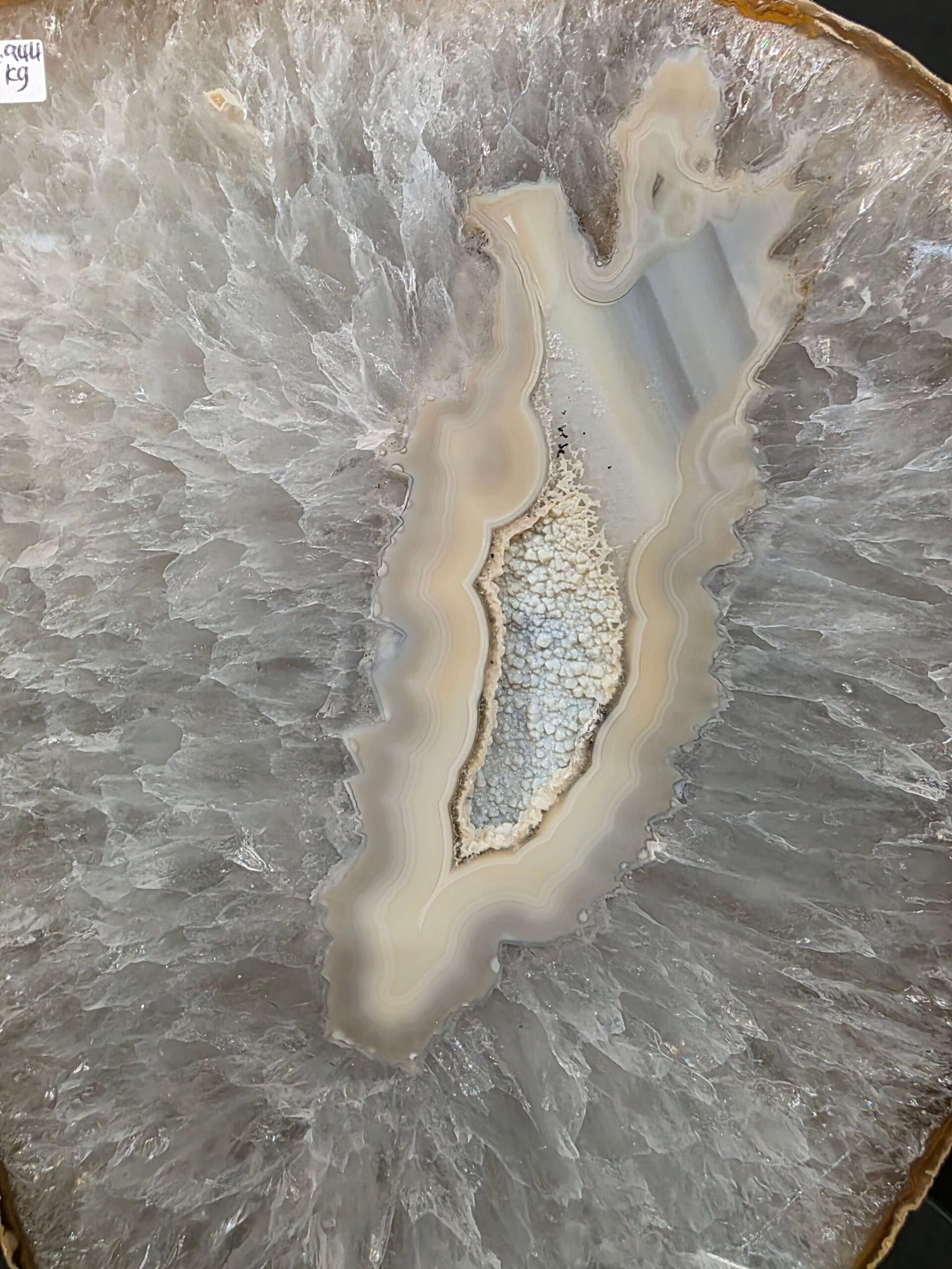 Large Premium Agate Natural Slice on Stand 35 – 2.944g - H34xW23xD12cm - Image 4
