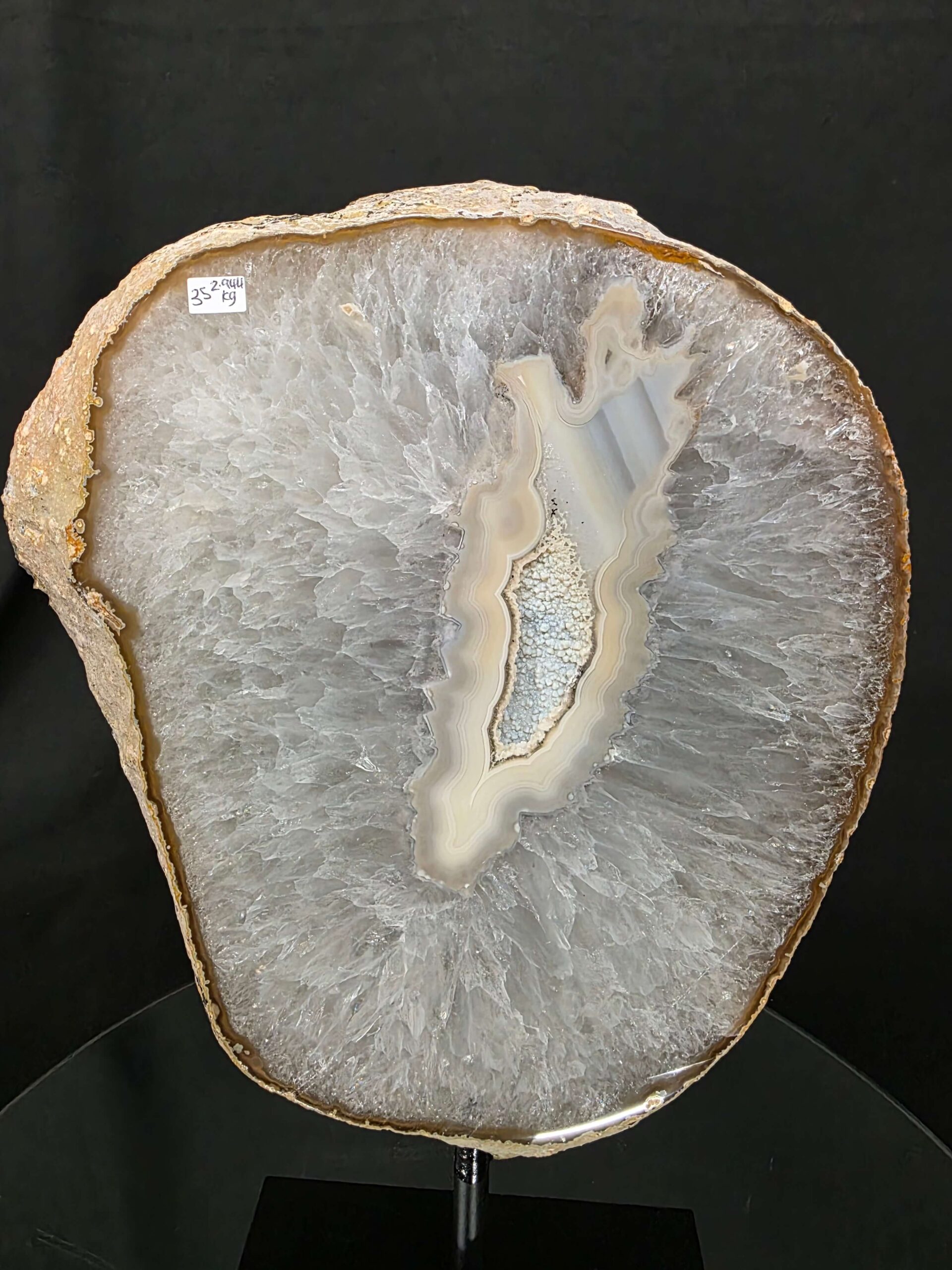 Large Premium Agate Natural Slice on Stand 35 – 2.944g - H34xW23xD12cm - Image 5