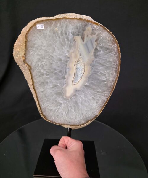 Large Premium Agate Natural Slice on Stand 35 – 2.944g - H34xW23xD12cm - Image 6