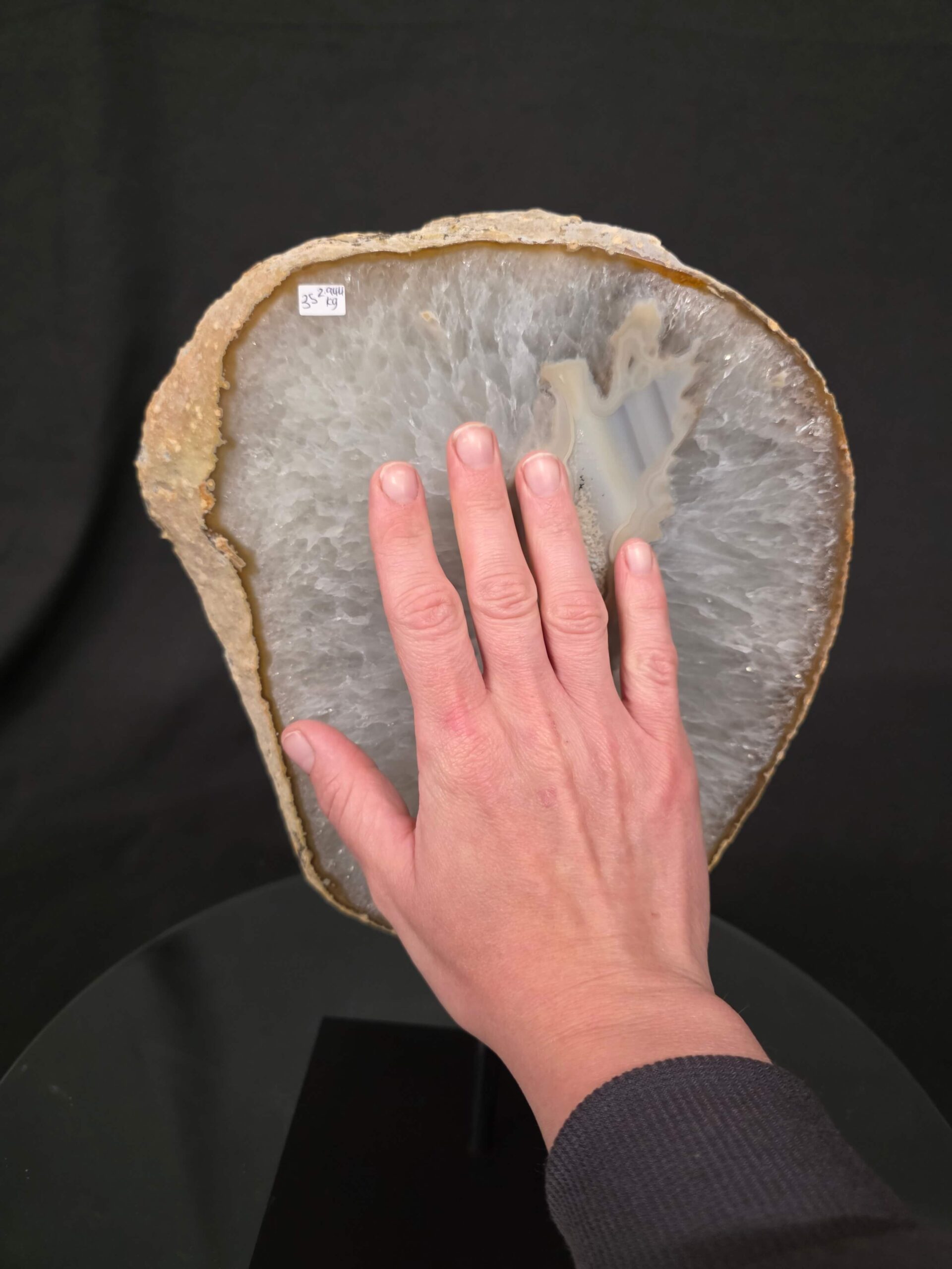 Large Premium Agate Natural Slice on Stand 35 – 2.944g - H34xW23xD12cm - Image 7