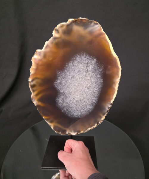 Large Premium Agate Natural Slice on Stand 36 – 2.801g - H36xW22xD12cm - Image 6
