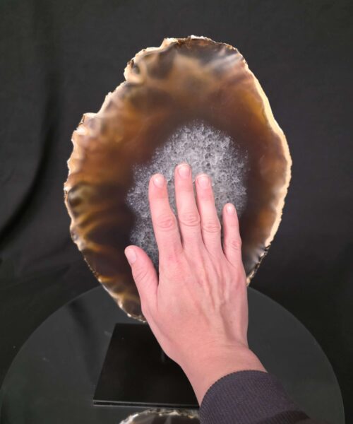 Large Premium Agate Natural Slice on Stand 36 – 2.801g - H36xW22xD12cm - Image 7